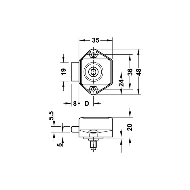 Aufschraub-Riegelschloss Push-Lock Mini, silber