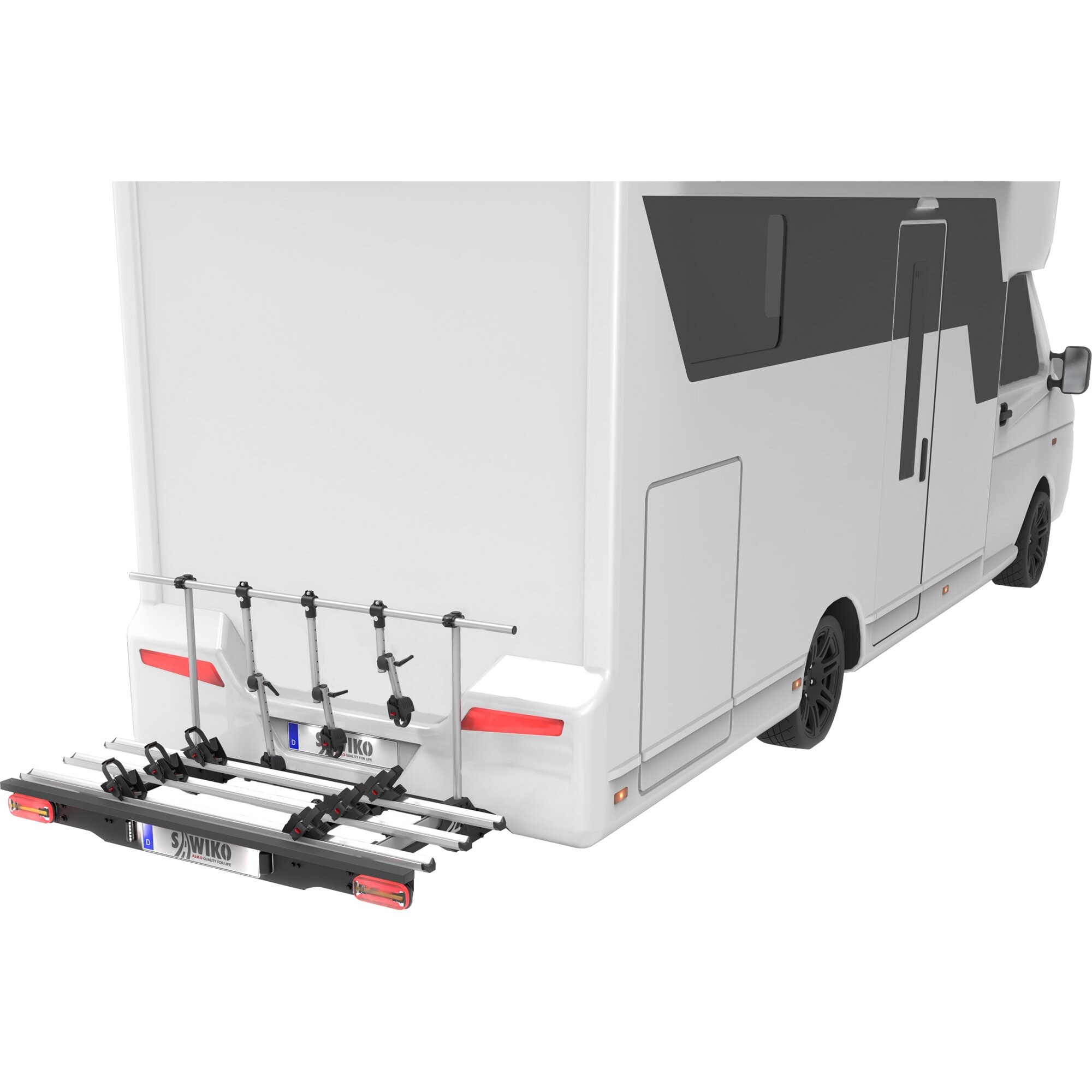 E-Bike-Träger Velo mit LED-Beleuchtung für 2 E-Bikes / Fahrräder