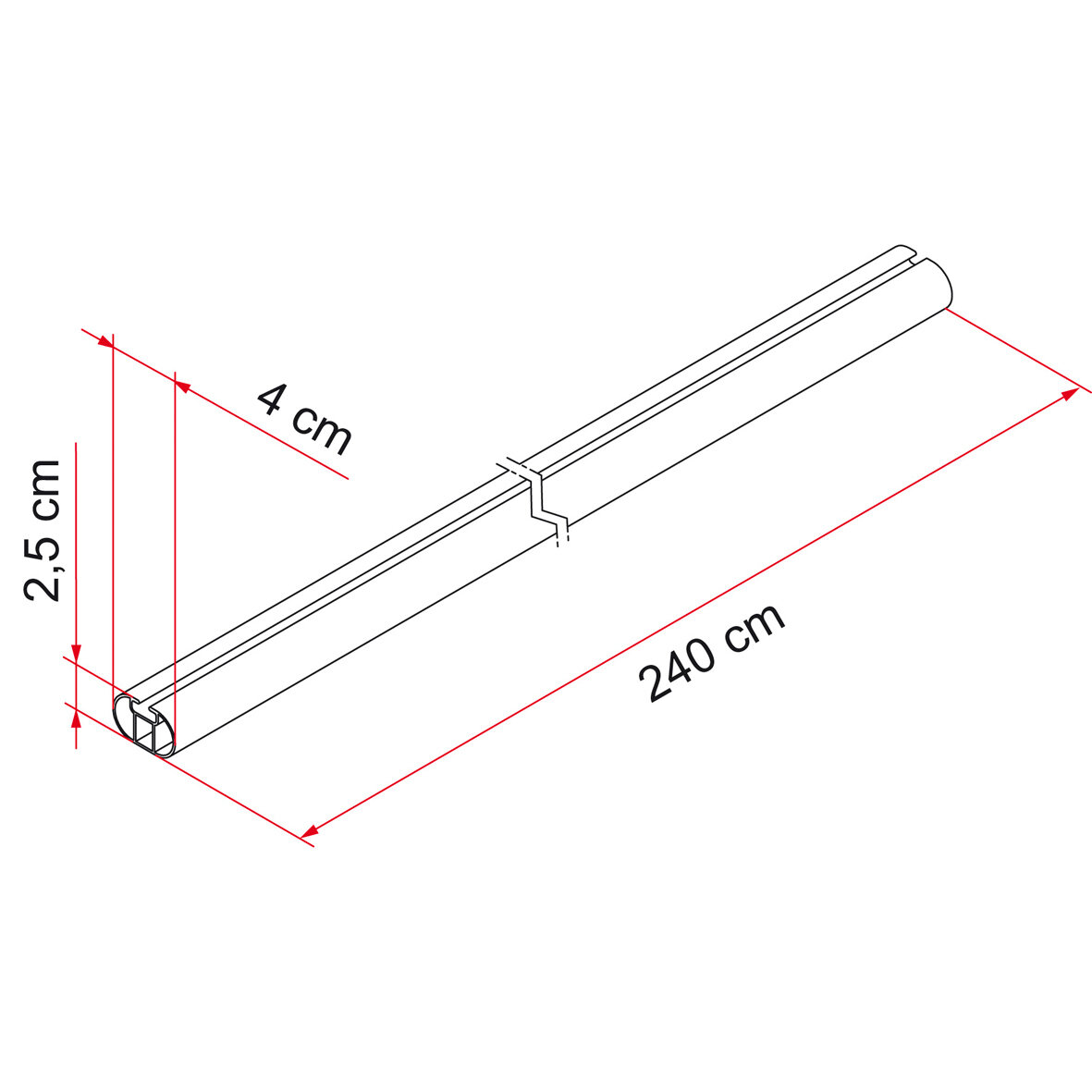 Tragestange Fixing Bar Pro L, Länge 240 cm