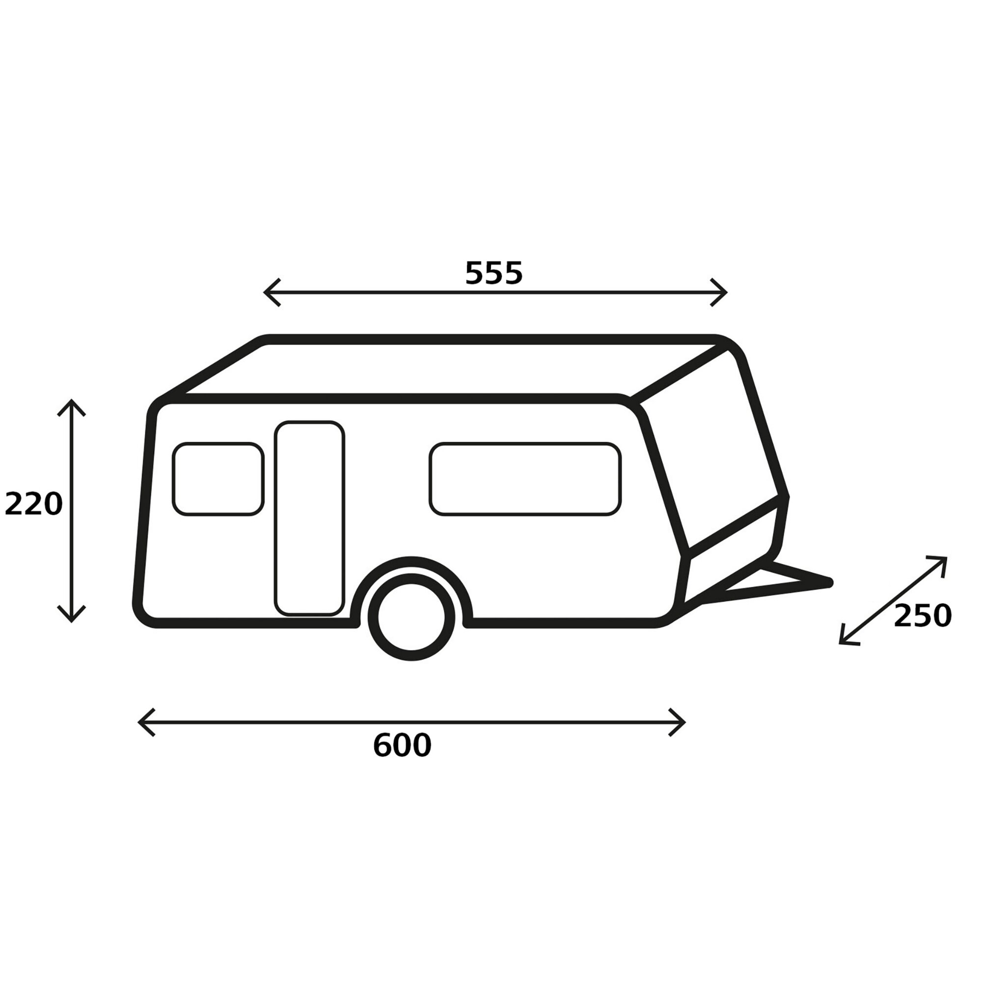 Wohnwagen-Schutzhülle Design 12M, 600 cm, 550 cm