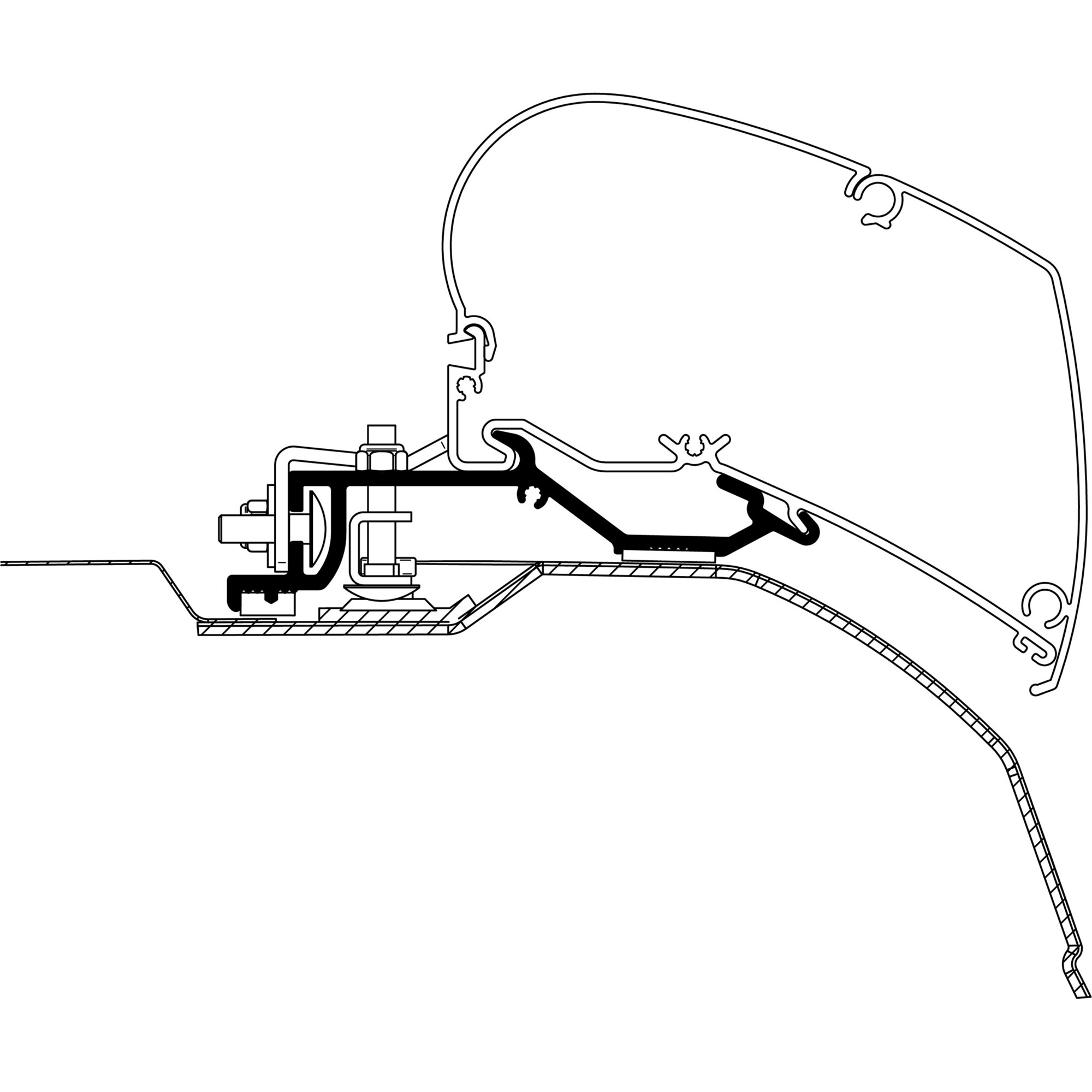 Markisen-Set Thule Omnistor 6300 für Fiat Ducato, grau, eloxiert, 3,25 m