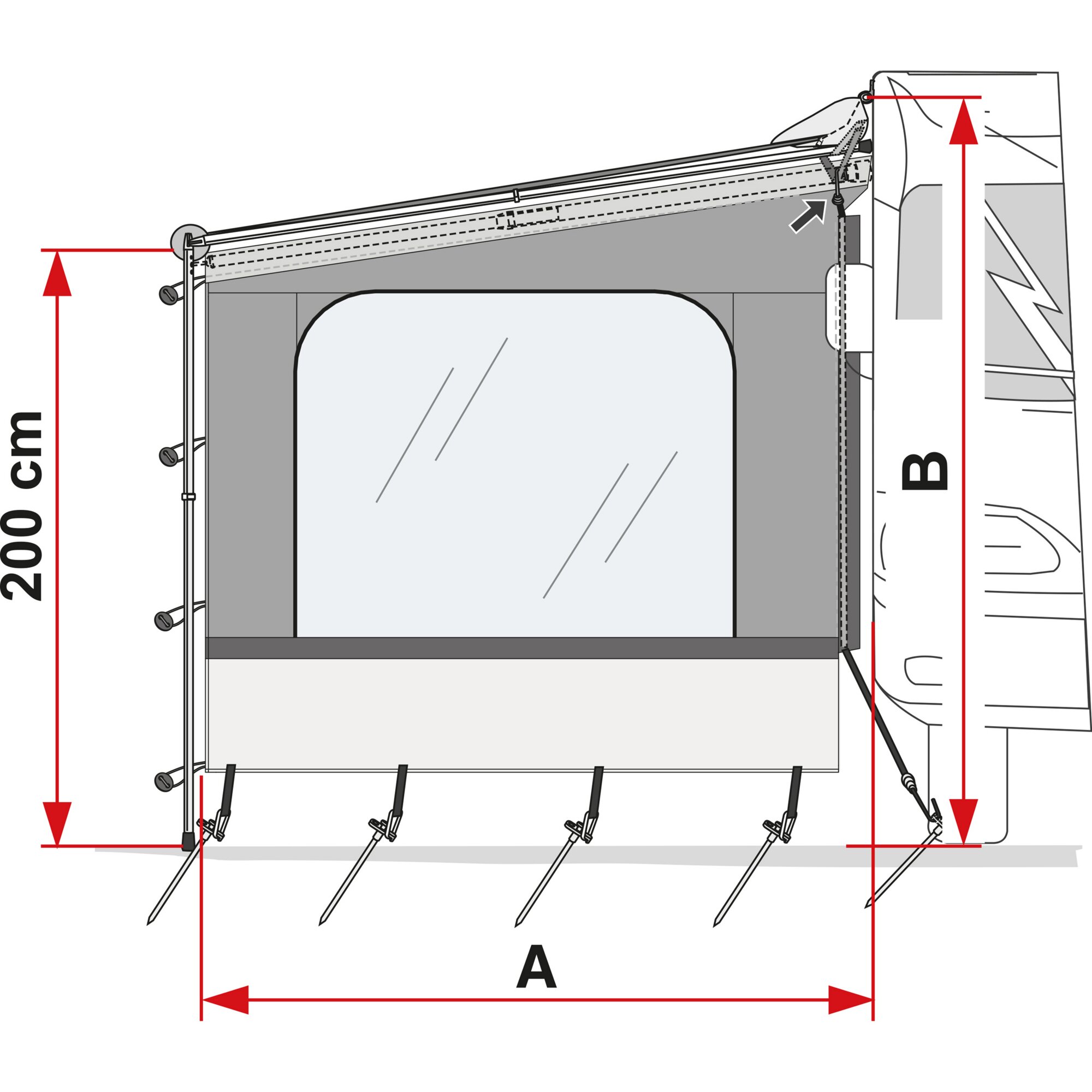 Seitenwand Side W CS, 225 cm