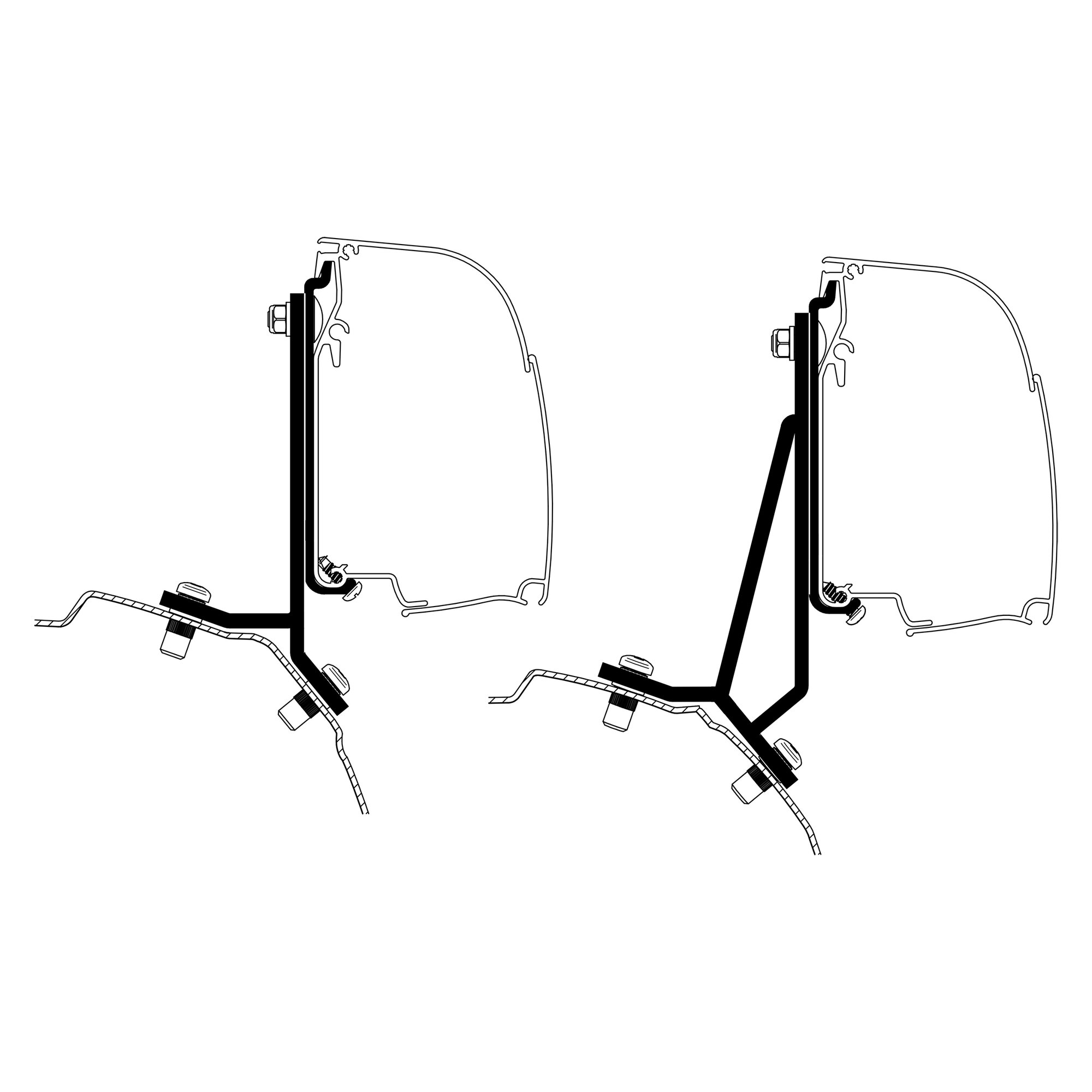 Adapter Ford Transit / Tourneo Custom Minivan für Thule 4200, Satz