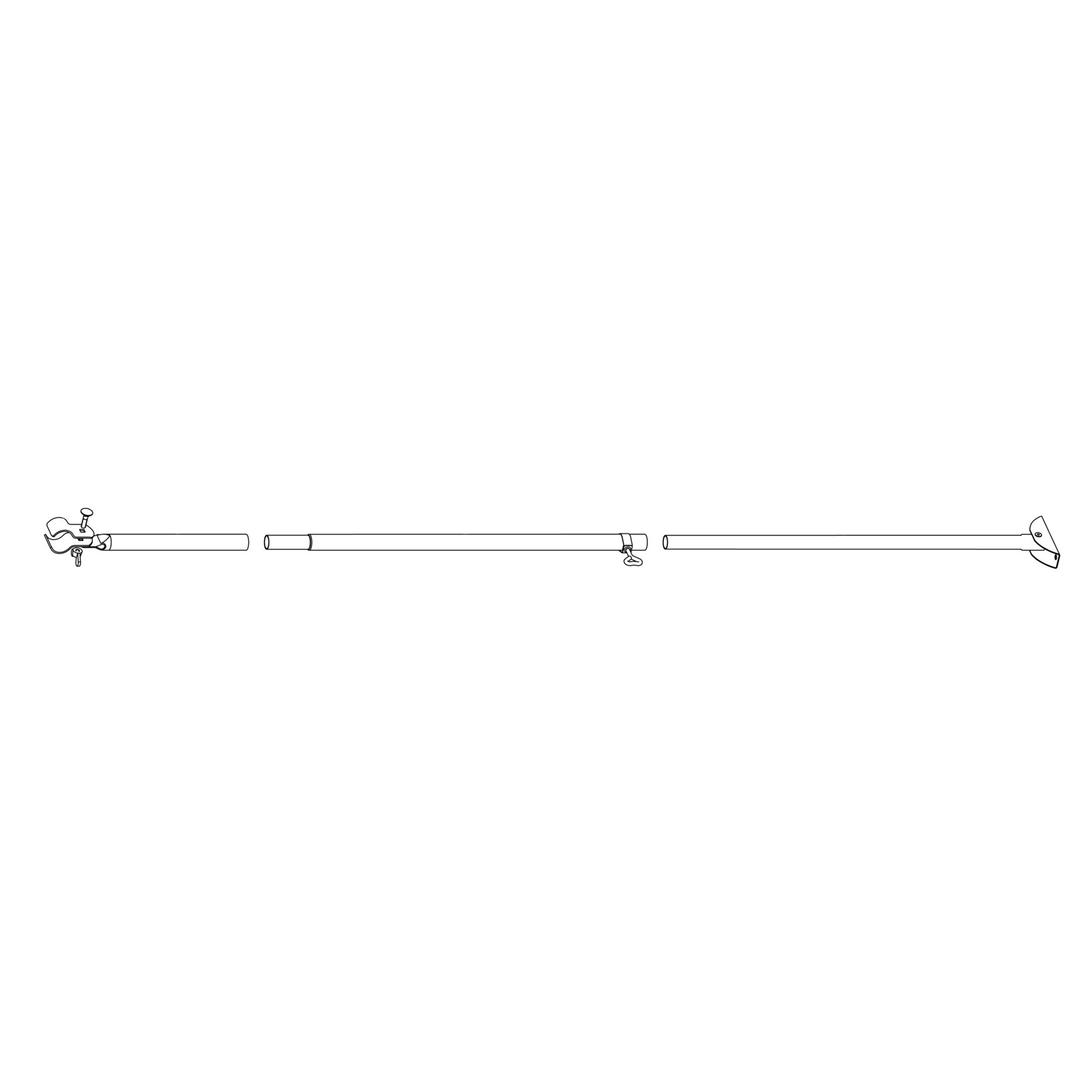 Orkanstütze mit Bügelfuß Stahl, 260 cm, 22 mm