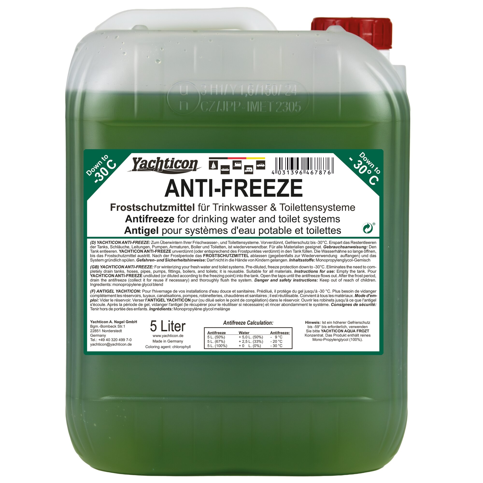 Frostschutzmittel Anti-Freeze für Trikwasser- & Toilettensysteme, 5 l