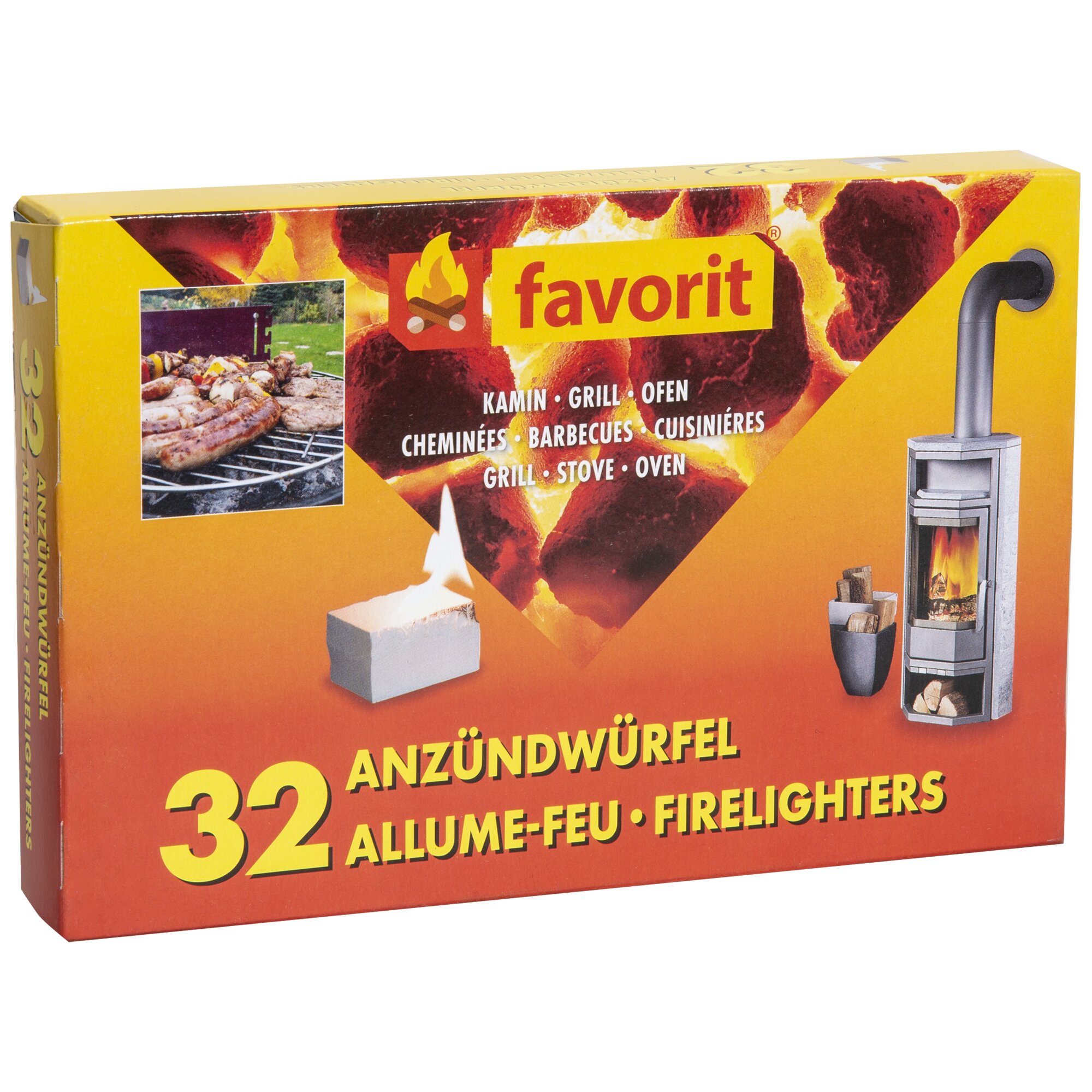 Grill- und Kaminanzünder, Anzündwürfel 32 Stück
