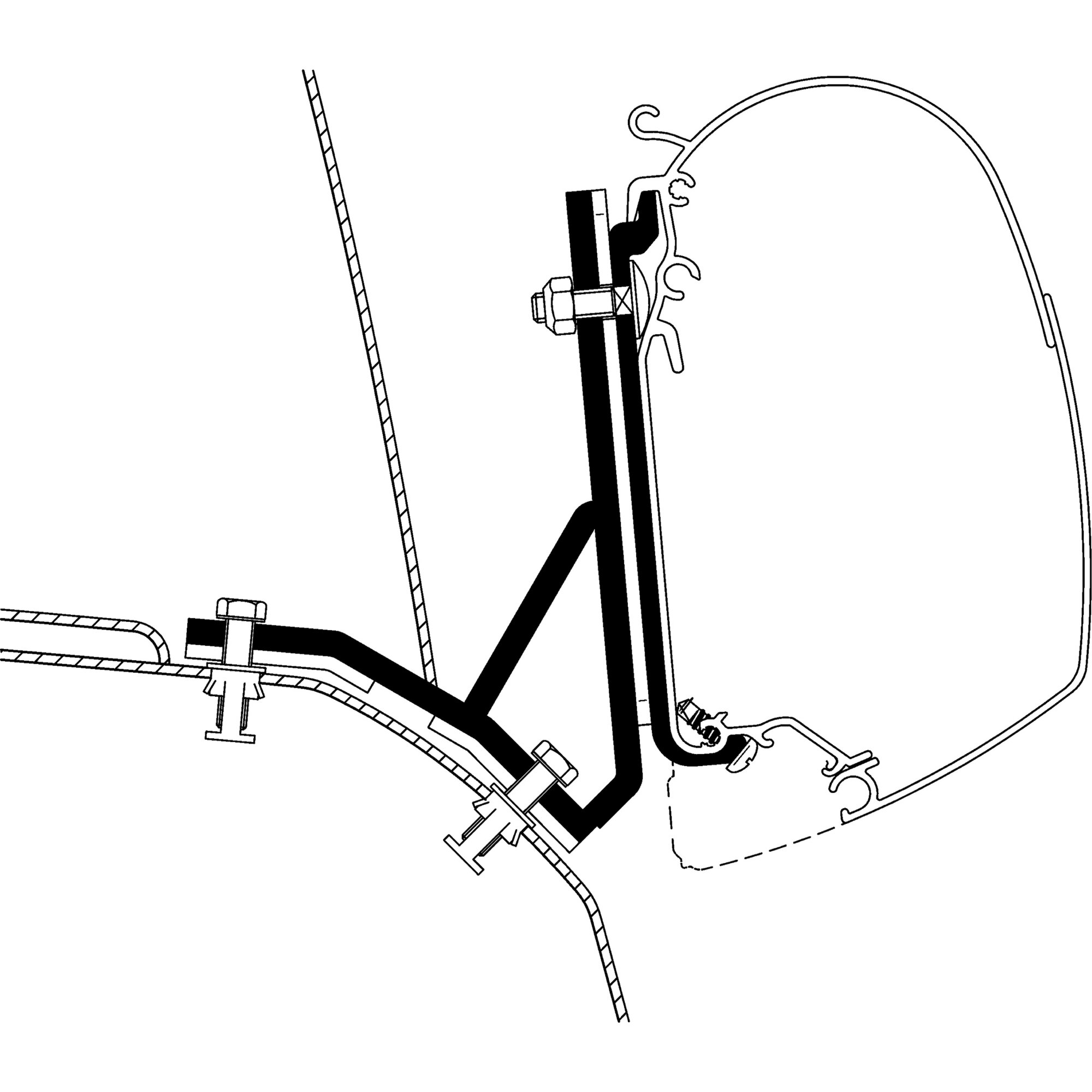Adapter Ducato H1 / Iveco H2-Dach für TO Serie 5