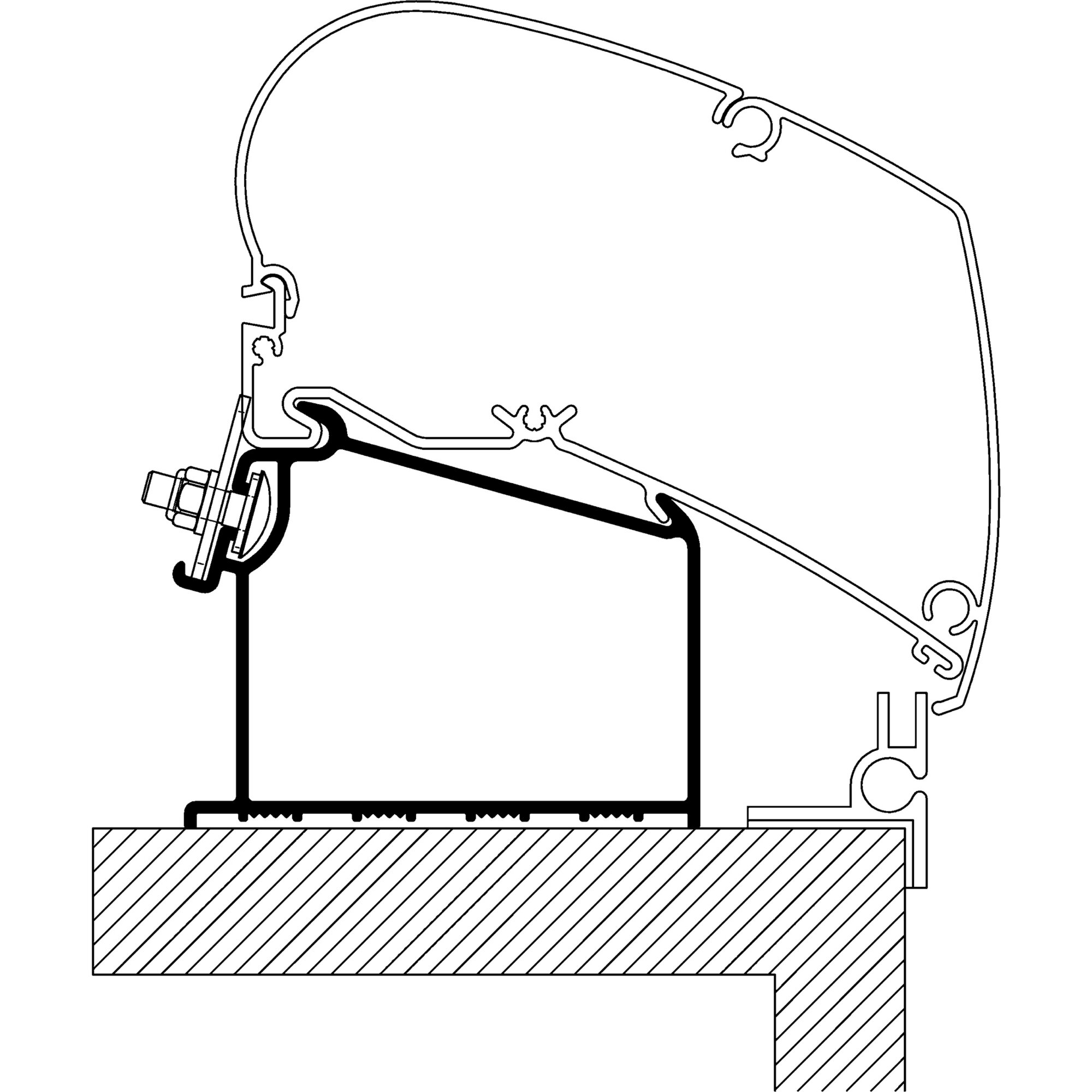 Roof Adapter für Adria Wohnwagen ab Bj. 2015 zu TO Serie 6 und 9