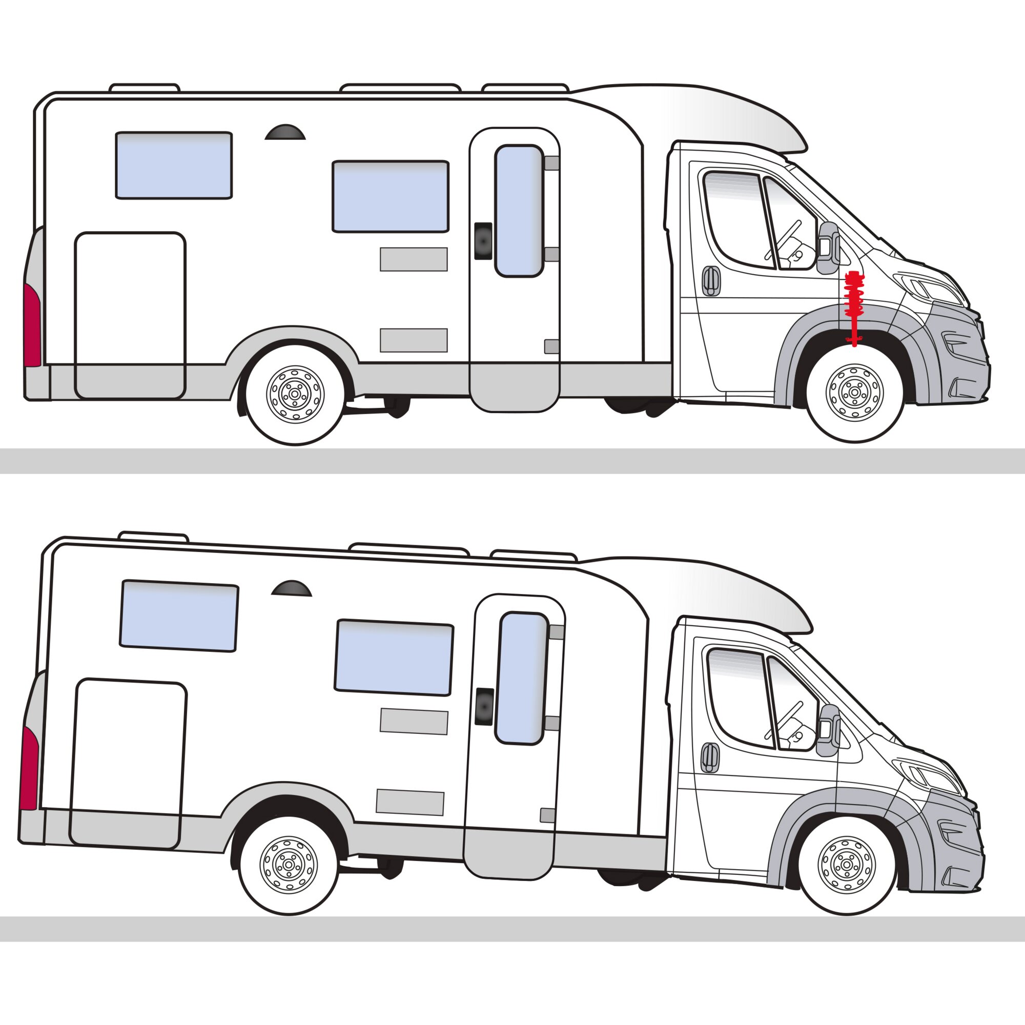 Komfortfederbein ProShock für Fiat Ducato mit Heavy-Chassis ab Bj. 2006/07