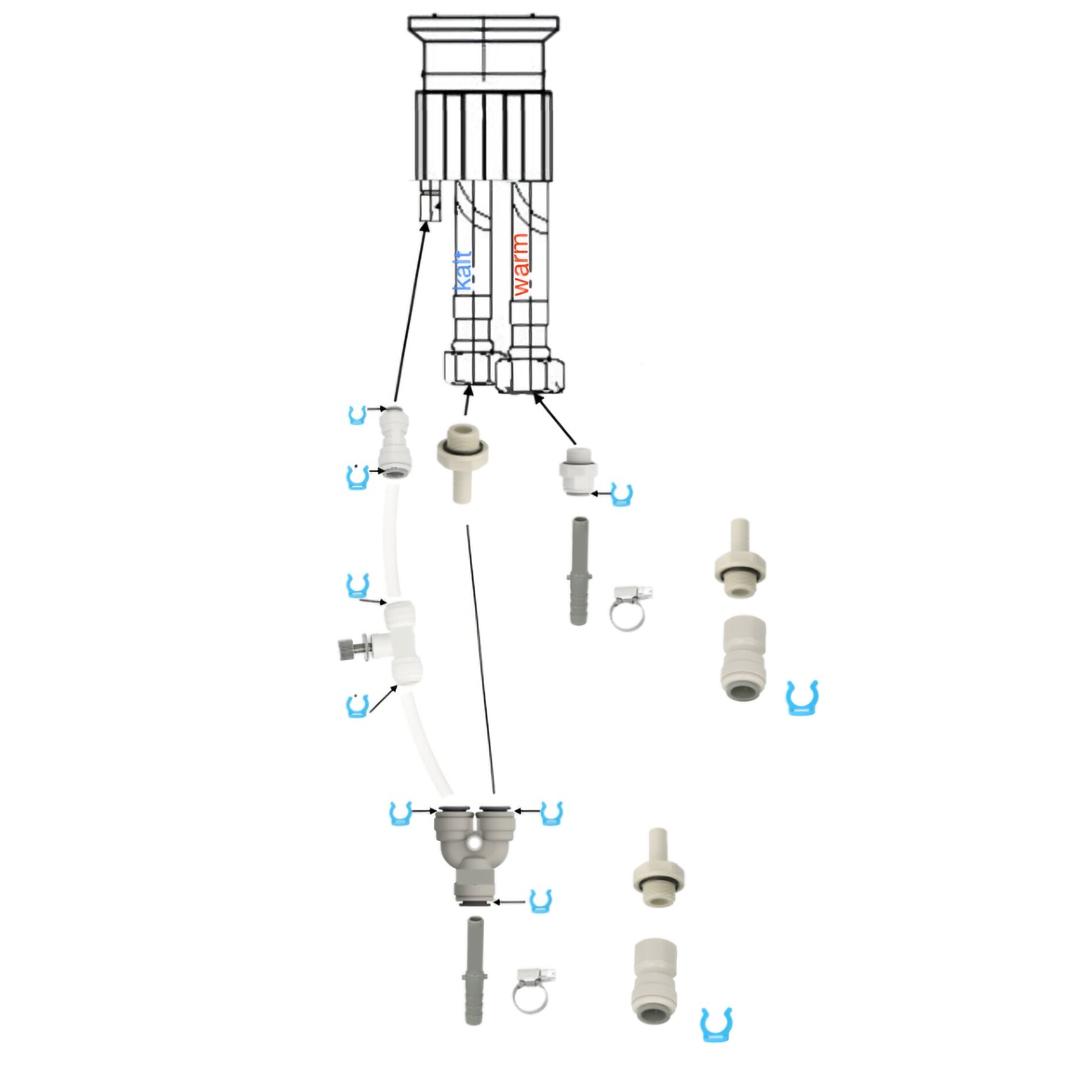 Installations-Set für UVC-Wasserhahn Zapfguard 3