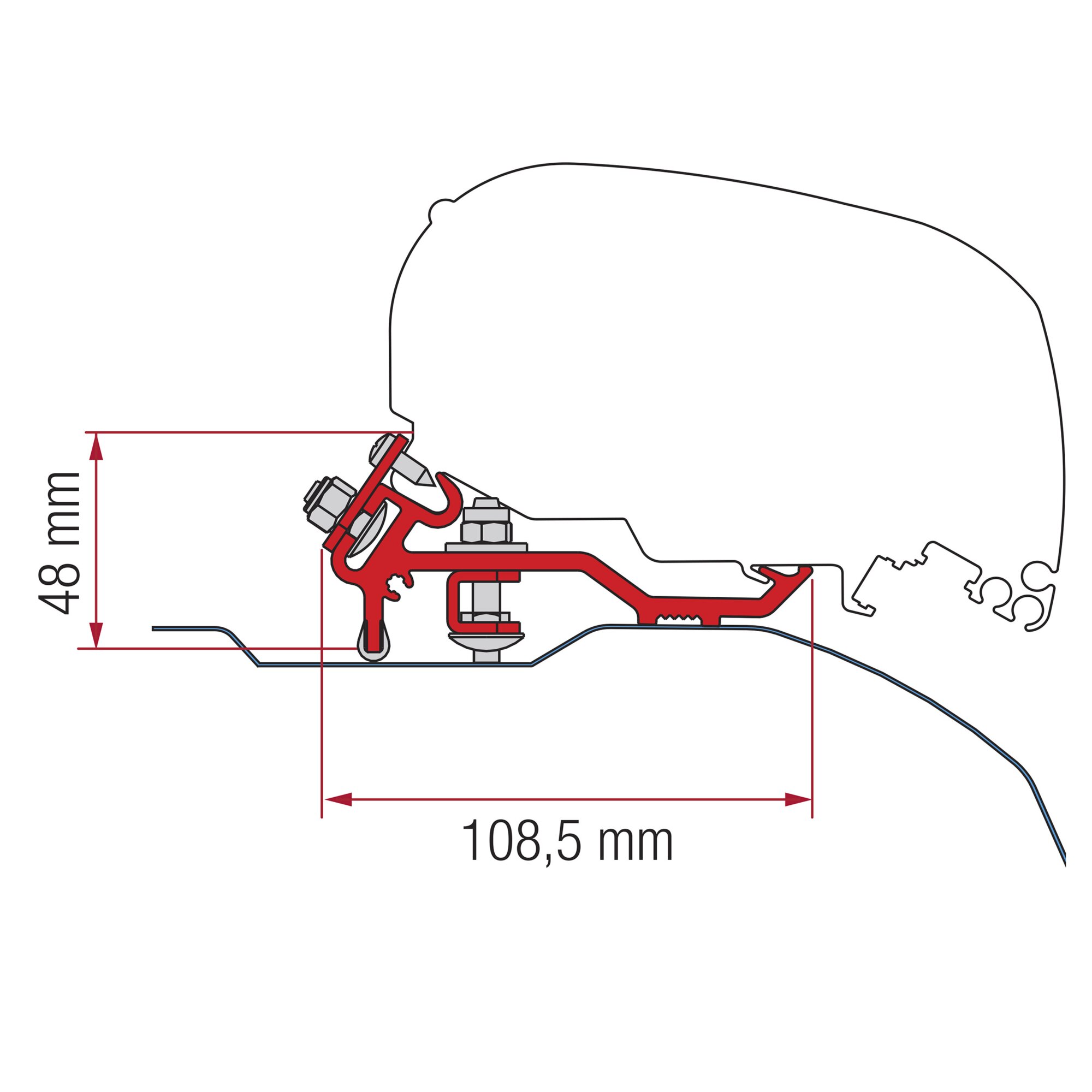 Markisenadapter Kit Fiat Ducato/Jumper/Boxer H2 – Deep Black