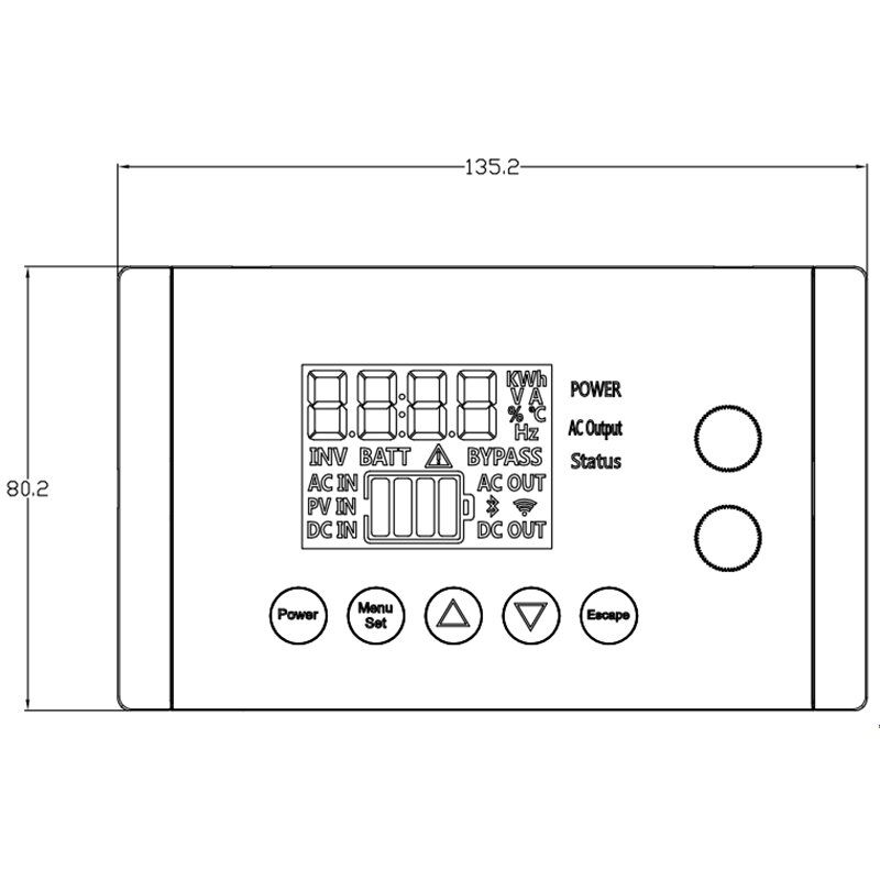 Wechselrichter 2000 W mit Ladegerät 80 A und Display