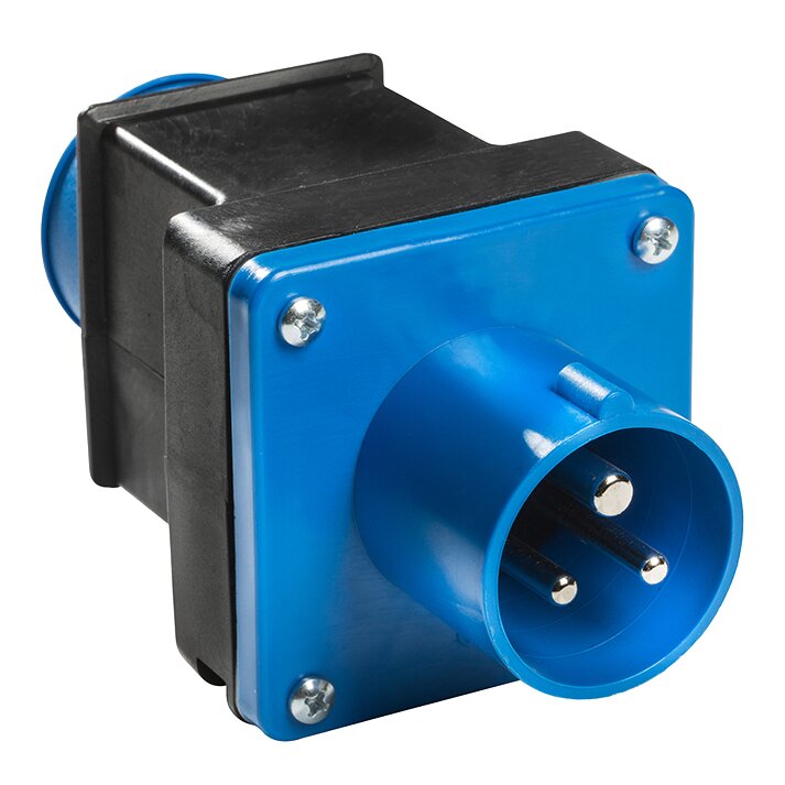 Adapterstecker CEE-Stecker + Schuko-Kupplung schwarz/blau