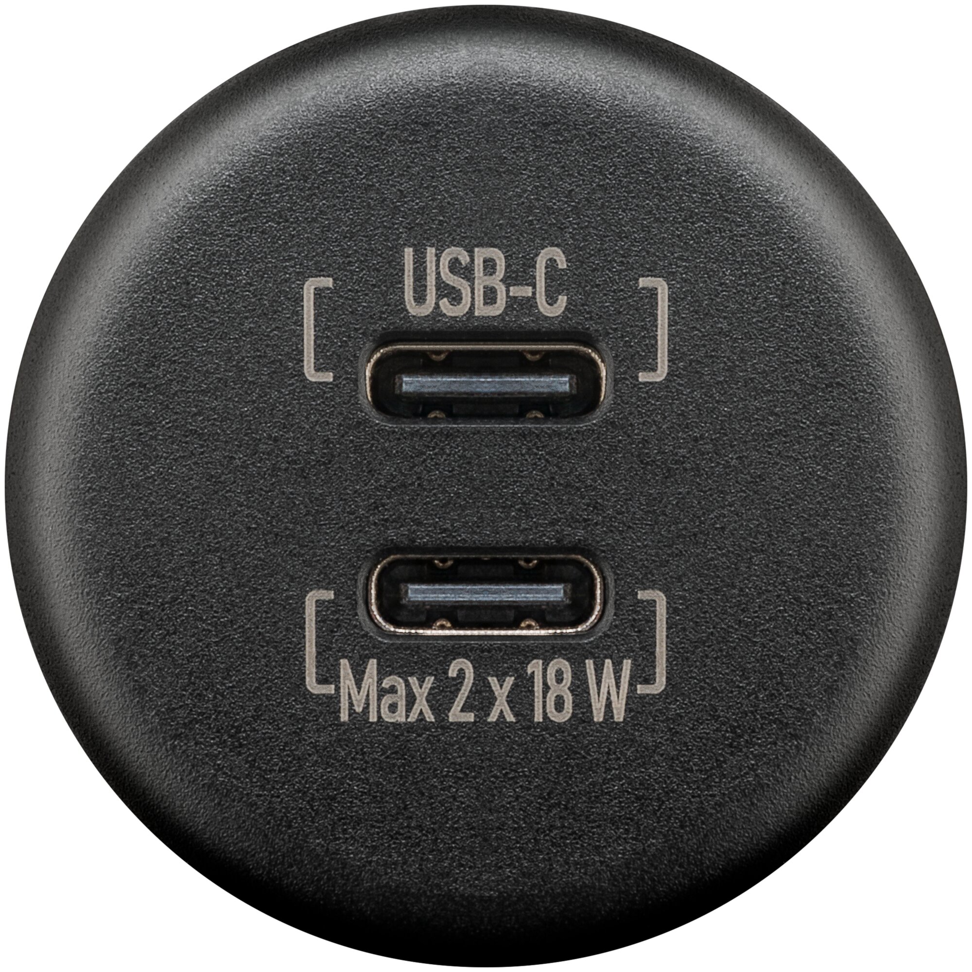 Einbauladegerät Dual USB-C 18 W, schwarz