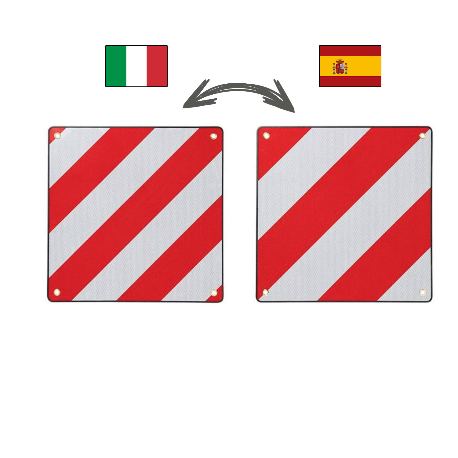 2in1 Alu-Warntafel für Italien und Spanien