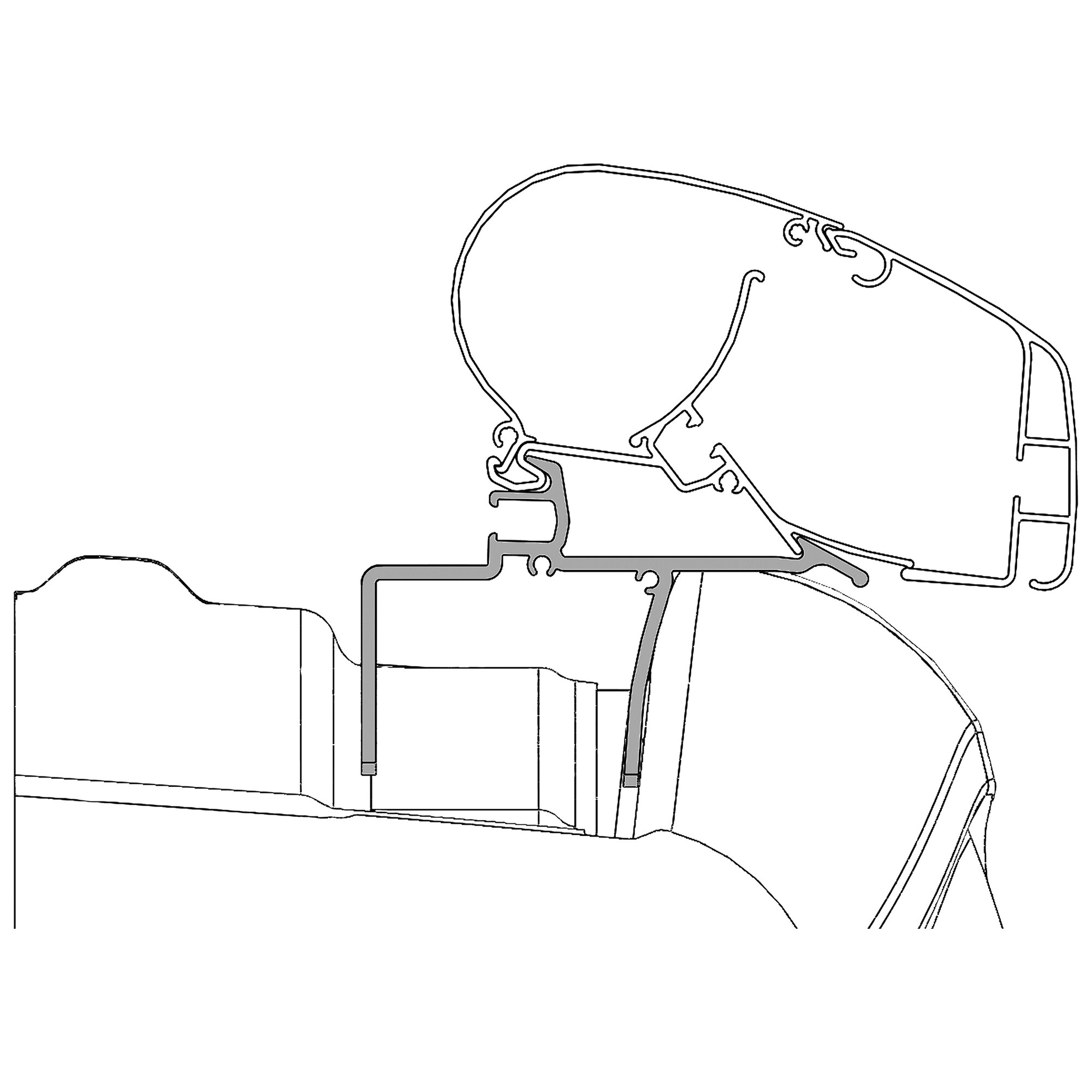 Adapter für VW Crafter ab Bj. 2017 zu Markisen Dometic Serie 2