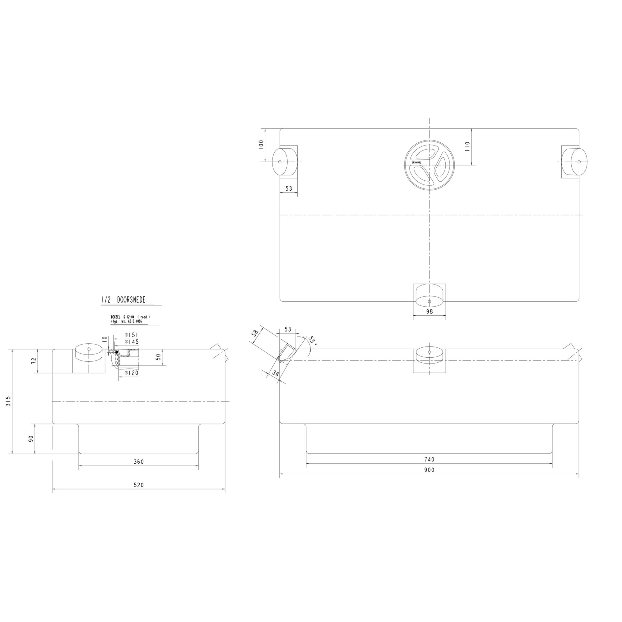 Frischwassertank 124 Typ EV2201