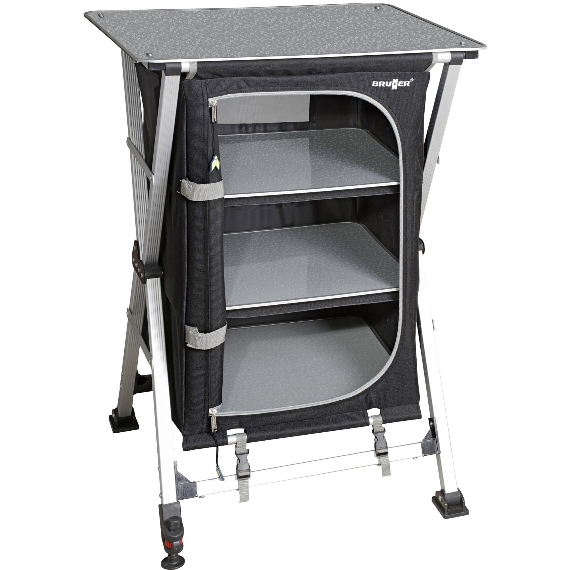 Campingschrank, schwarz, Azabache LS Cross Square