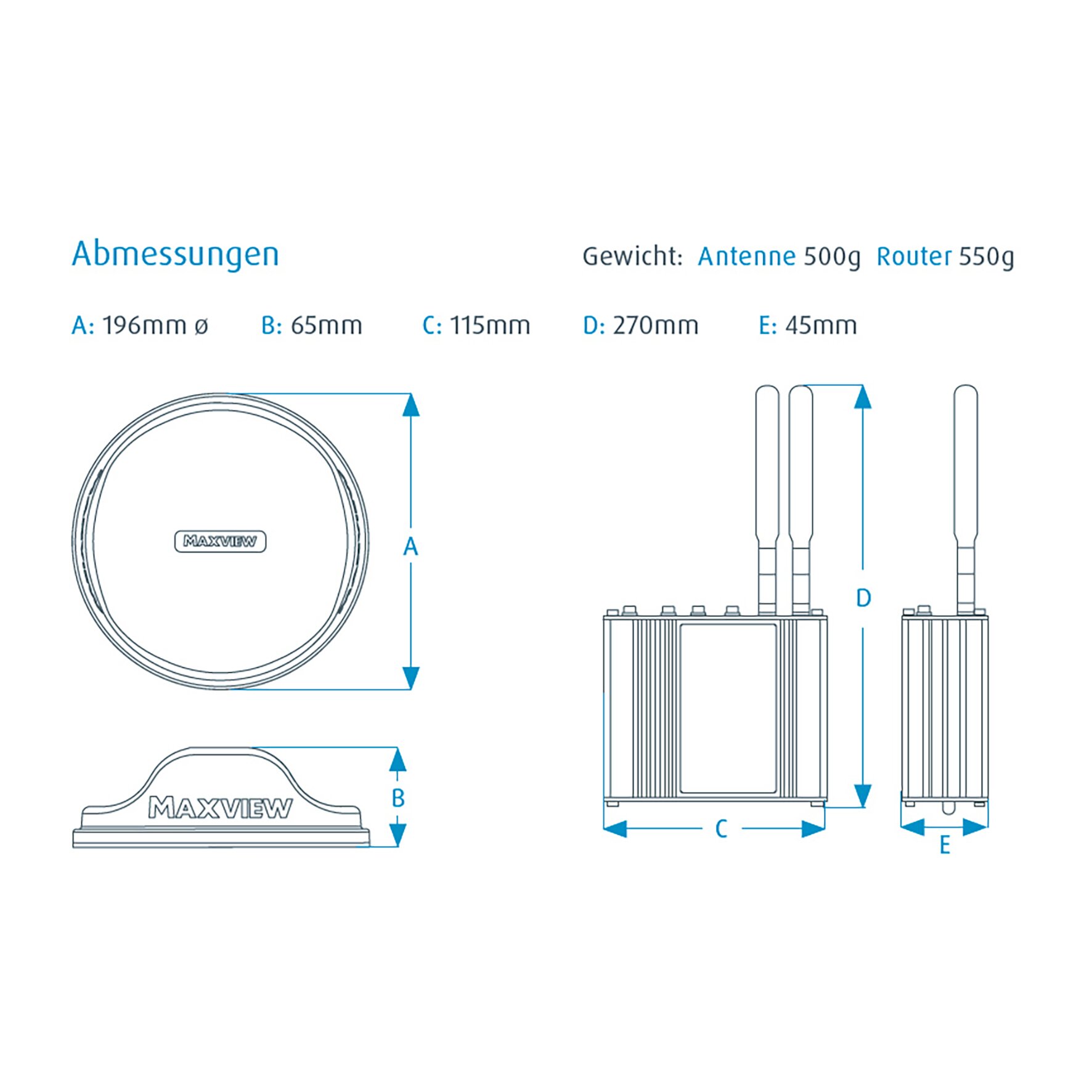 Routerset Maxview RoamX, anthrazit