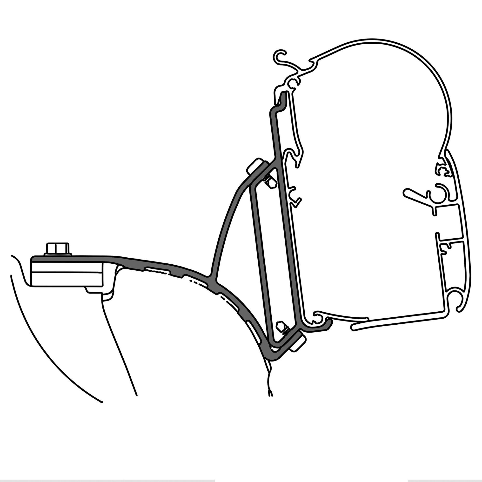 Adapter für VW T5 / T6 Multivan für Markisen Dometic PW 1100