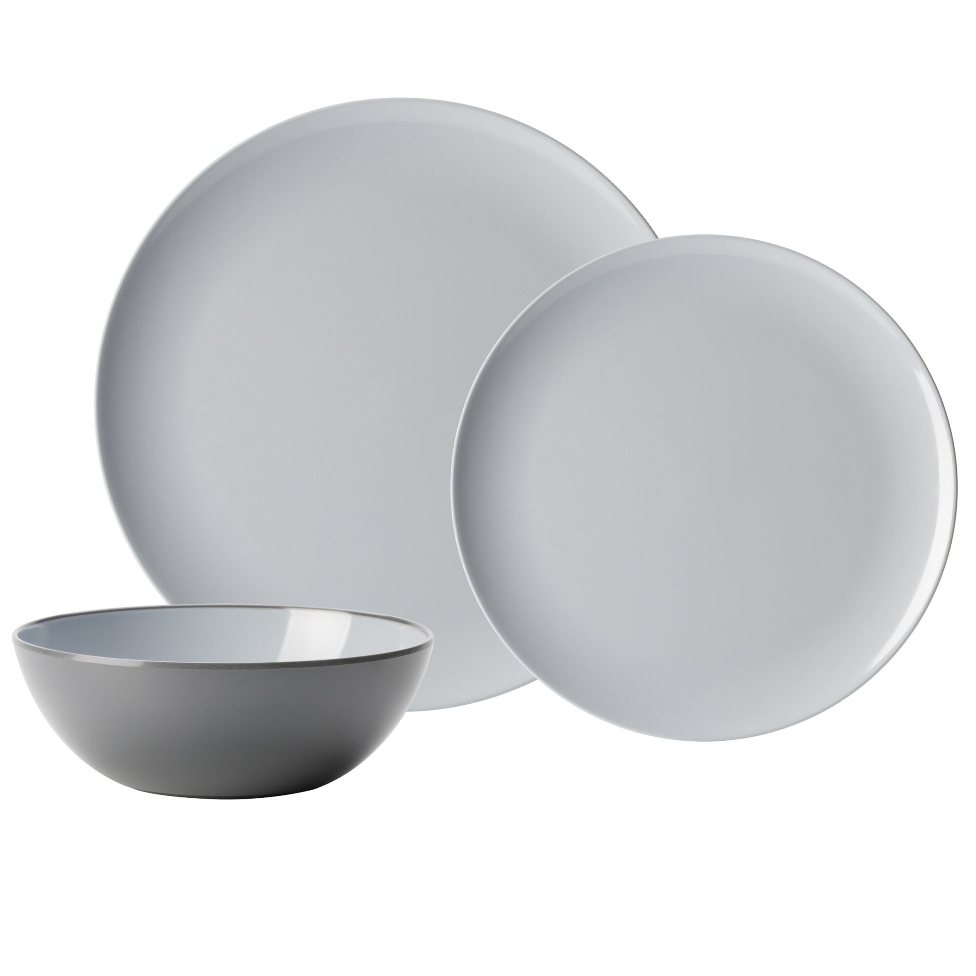 Geschirrset Vivid Line, hellgrau