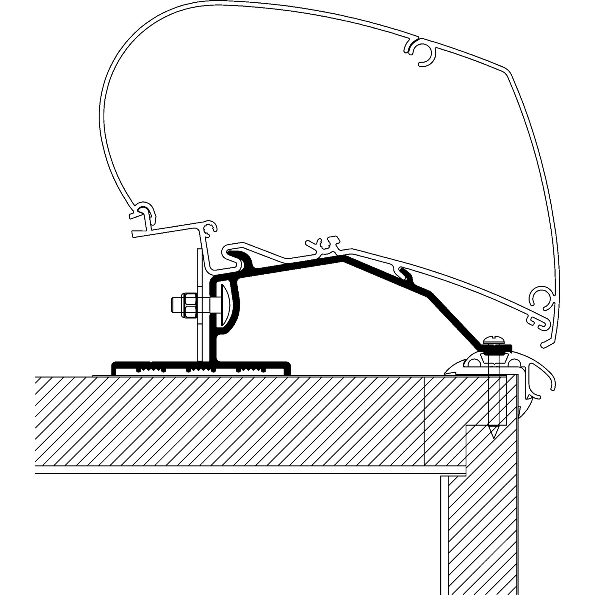 Caravan Roof Adapter zu TO Serie 6 und 9, 5 m