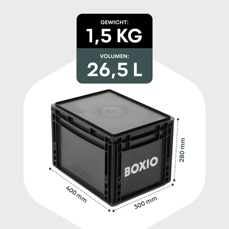 Boxio Solo - Eurobox mit Deckel