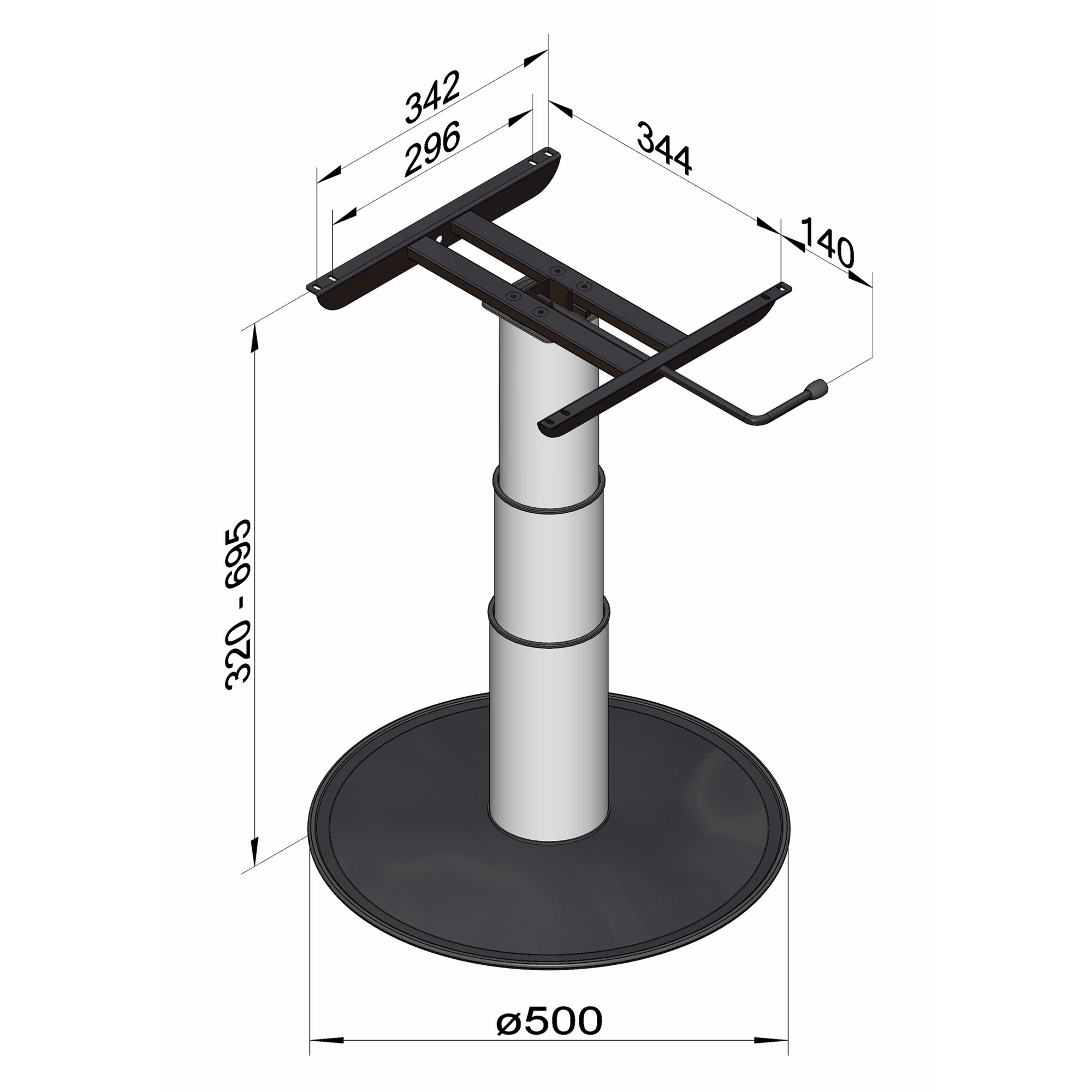 Freistehendes Liftgestell, anthrazit