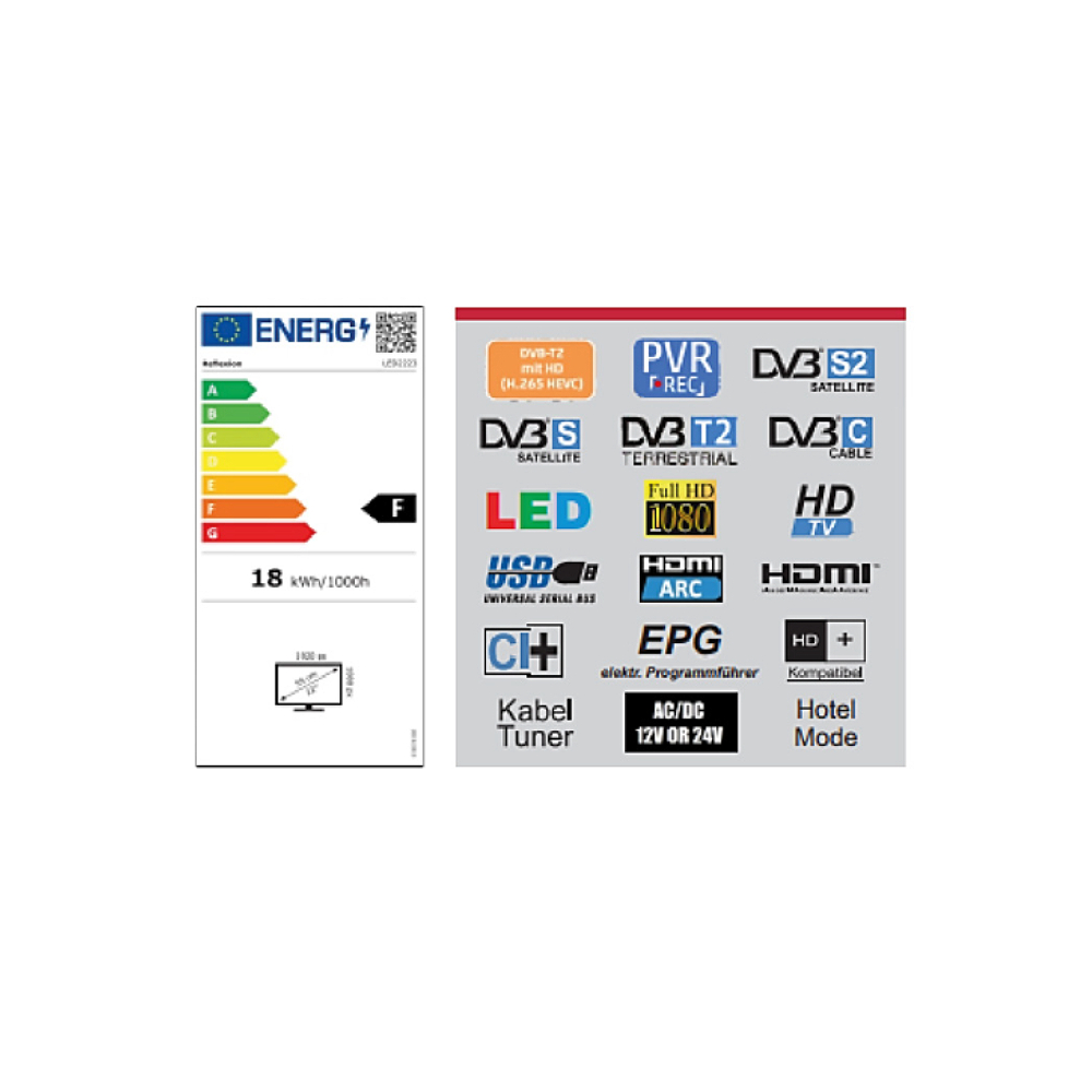 Camping Fernseher - 4 in 1 12 / 230 Volt