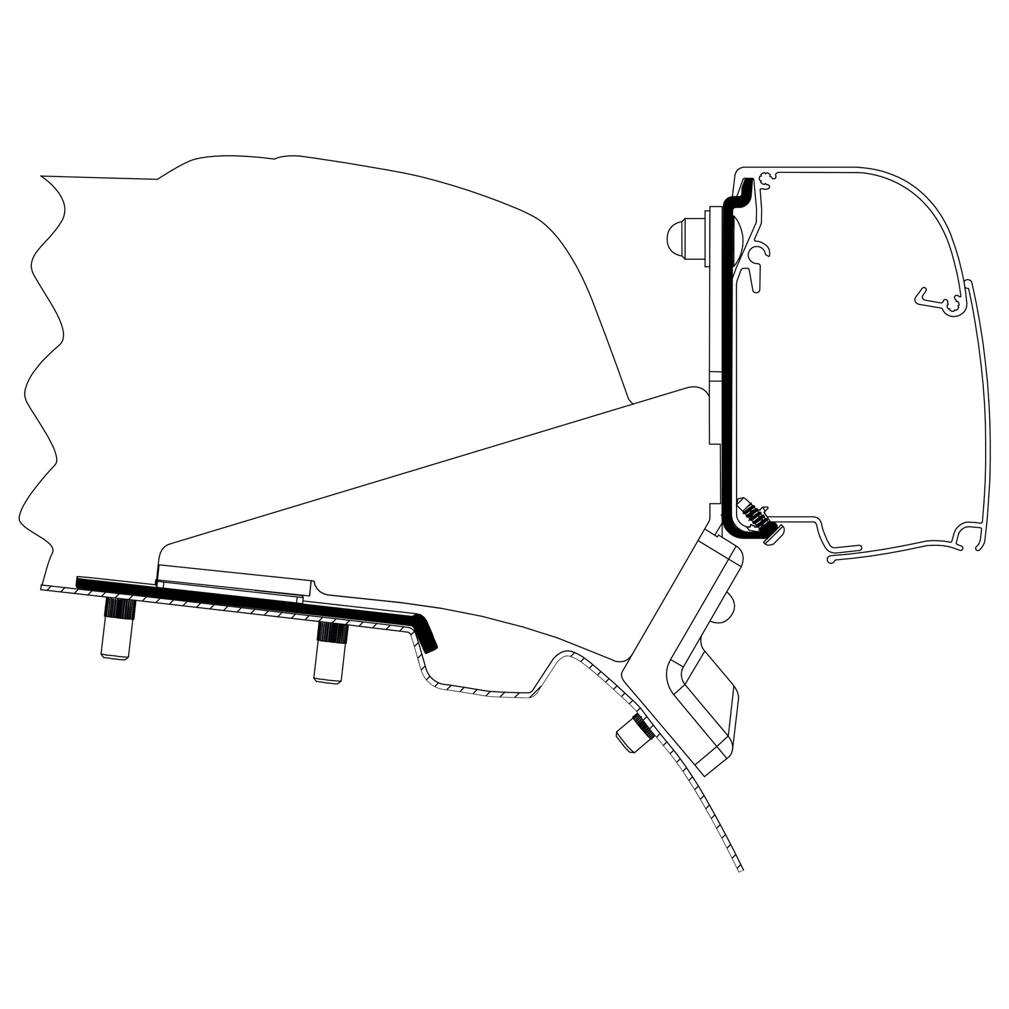 Adapter MB Vito / V-Klasse mit SCA-Aufstelldach für Thule 4200