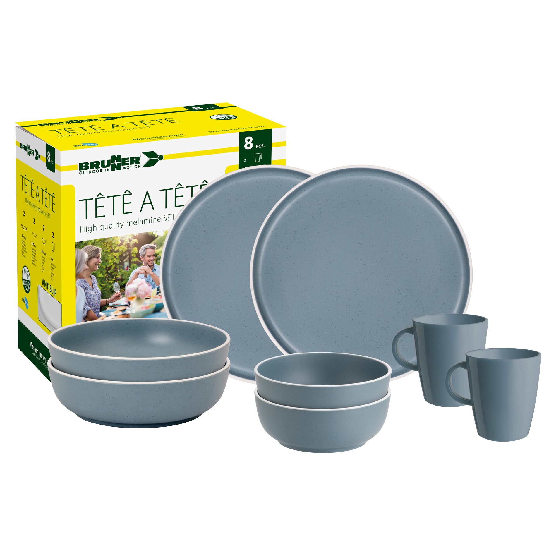 Geschirrset Tête-à-Tête Dolomit, blau