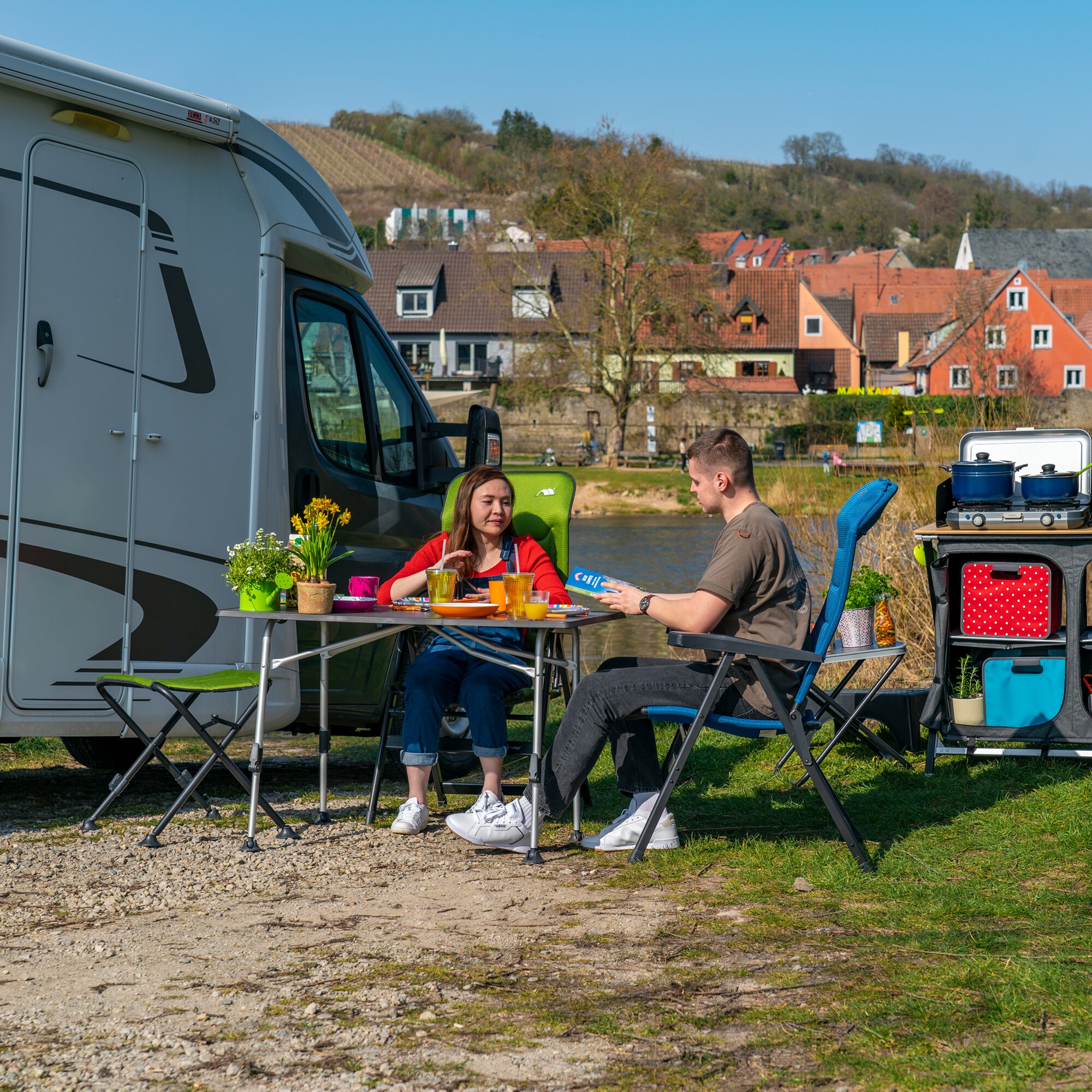 Campingstuhl HighQ Basic, blau