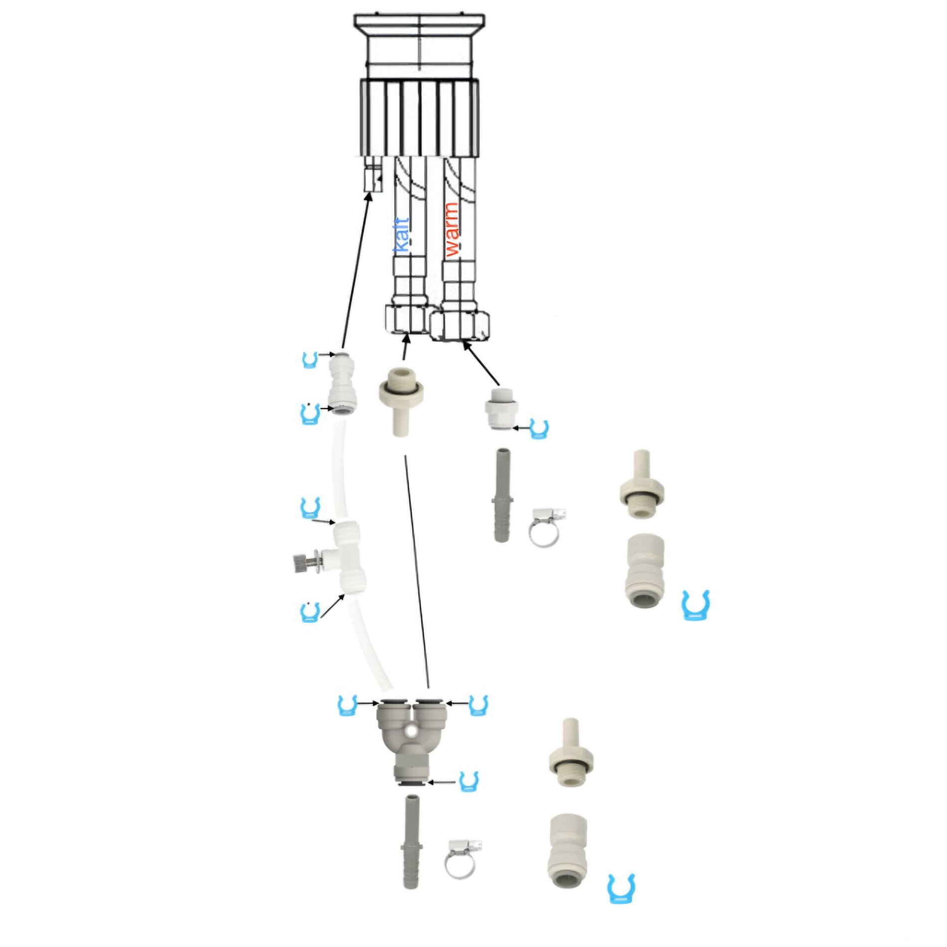 Installations-Set für UVC-Wasserhahn Zapfguard 3