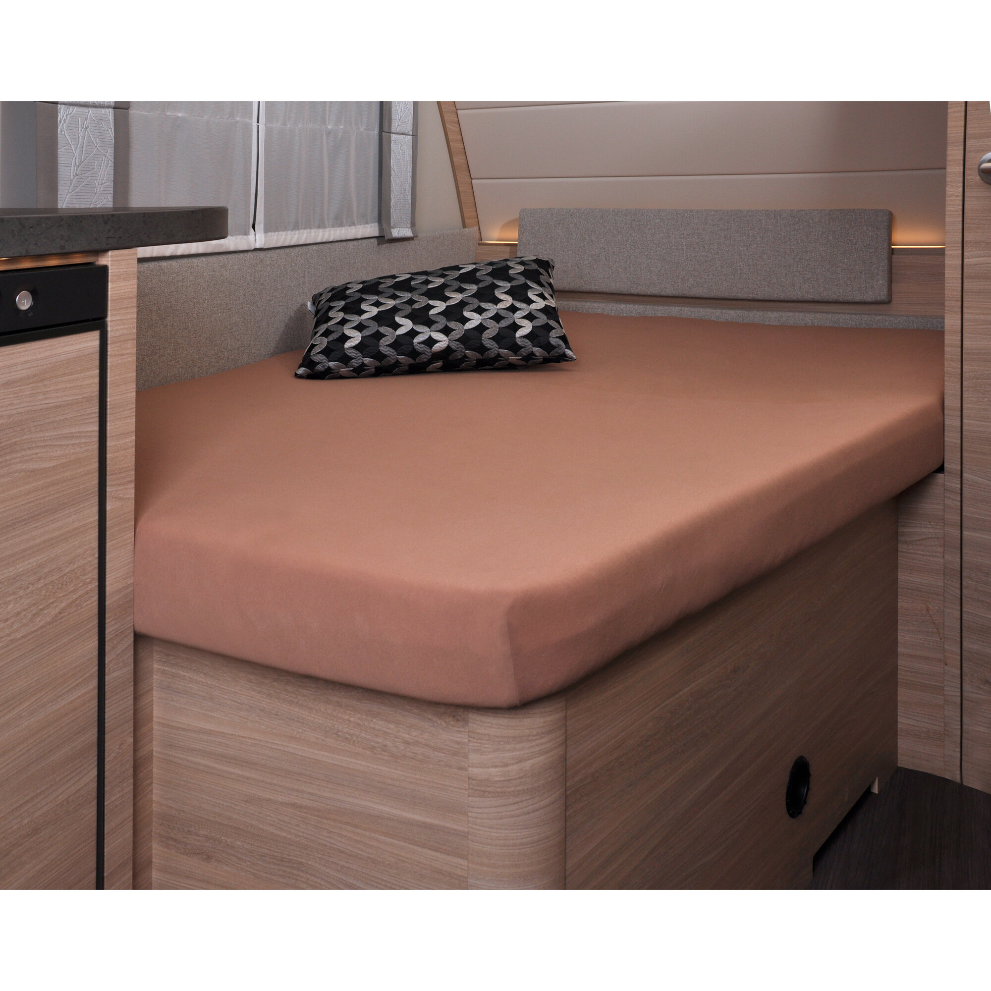Spannbettlaken, 137 x 195 (110 / 90) cm für französisches Bett im Wohnwagen