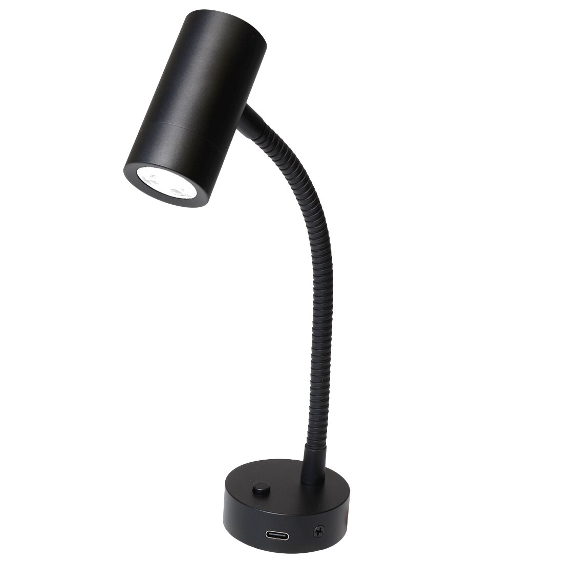 Leselampe Mini Tube D4 flex, Power LED, USB-C, mit Schalter, schwarz