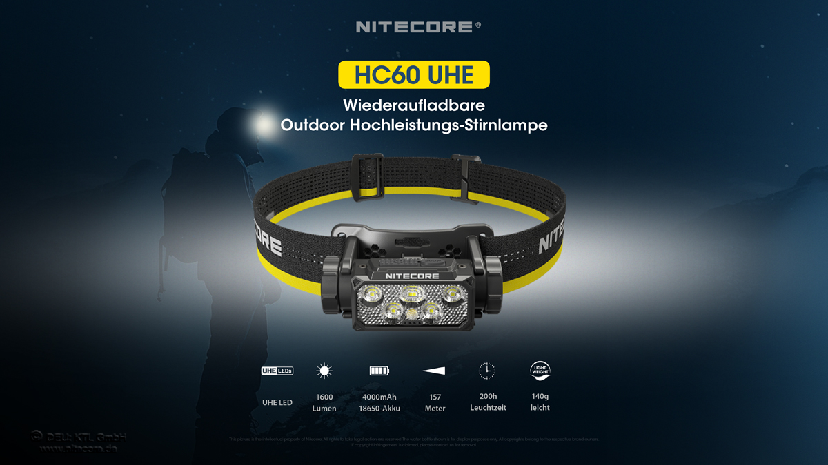 Nitecore HC60 UHE - 1600 Lumen 