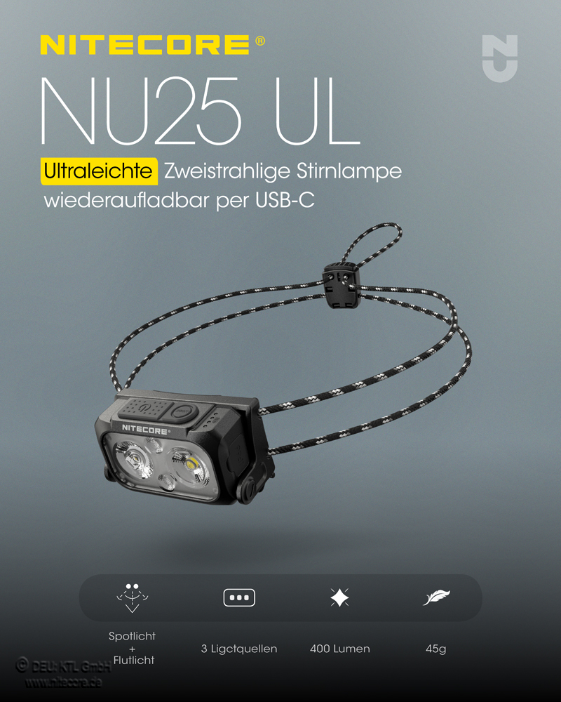 Nitecore NU25UL - Ultralight Stirnlampe