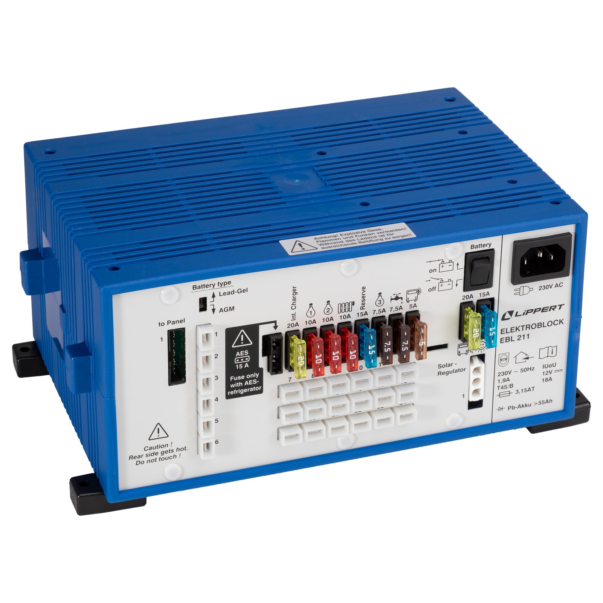 Elektroblock mit Kontrolltafel