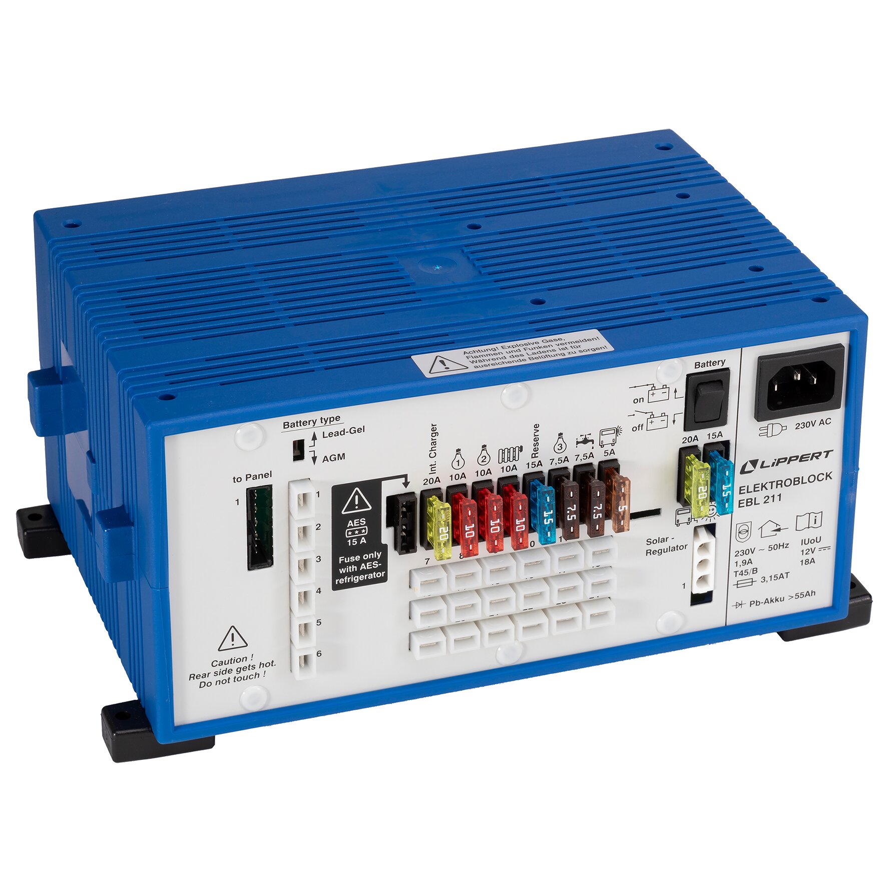 Elektroblock mit Kontrolltafel