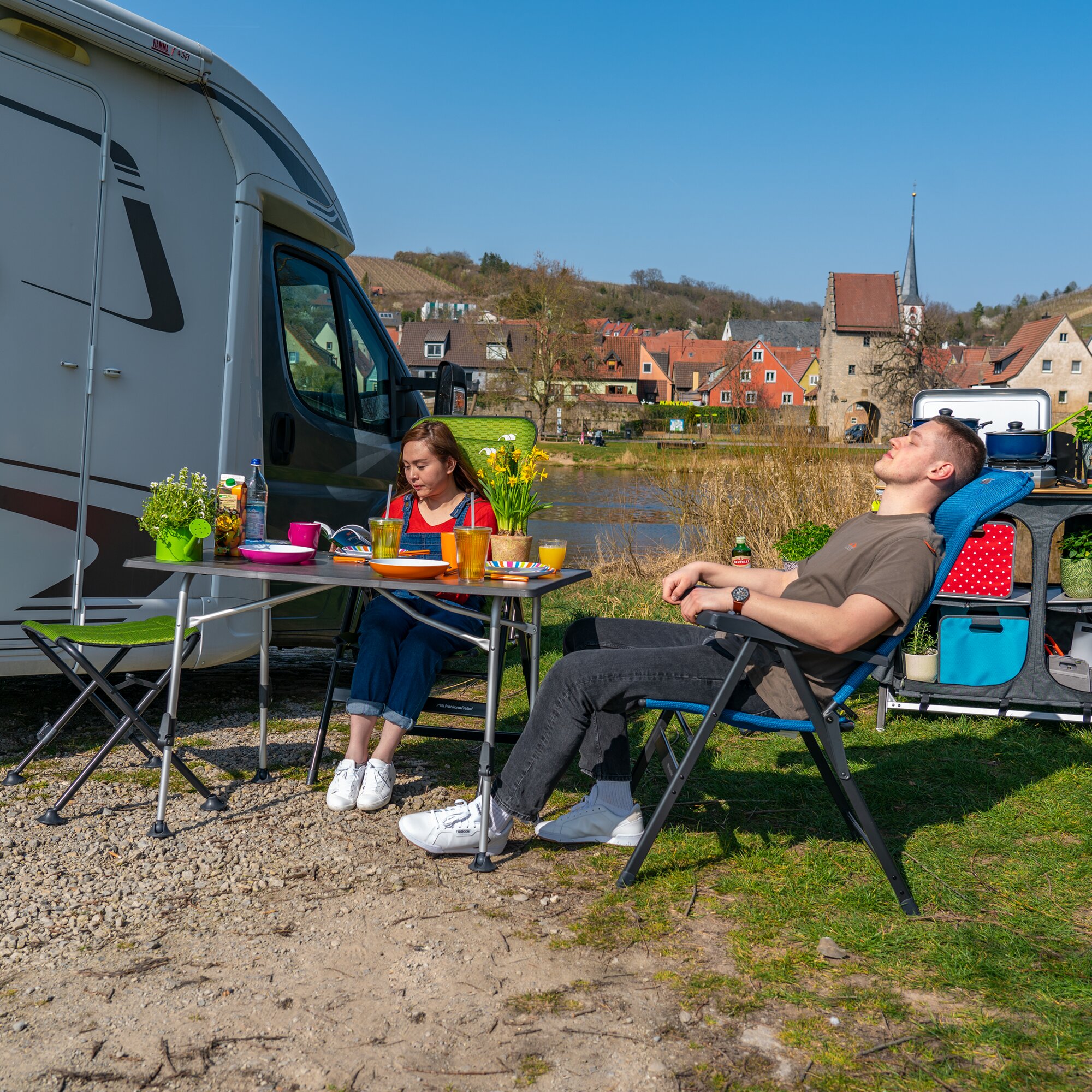 Campingstuhl HighQ Basic, blau
