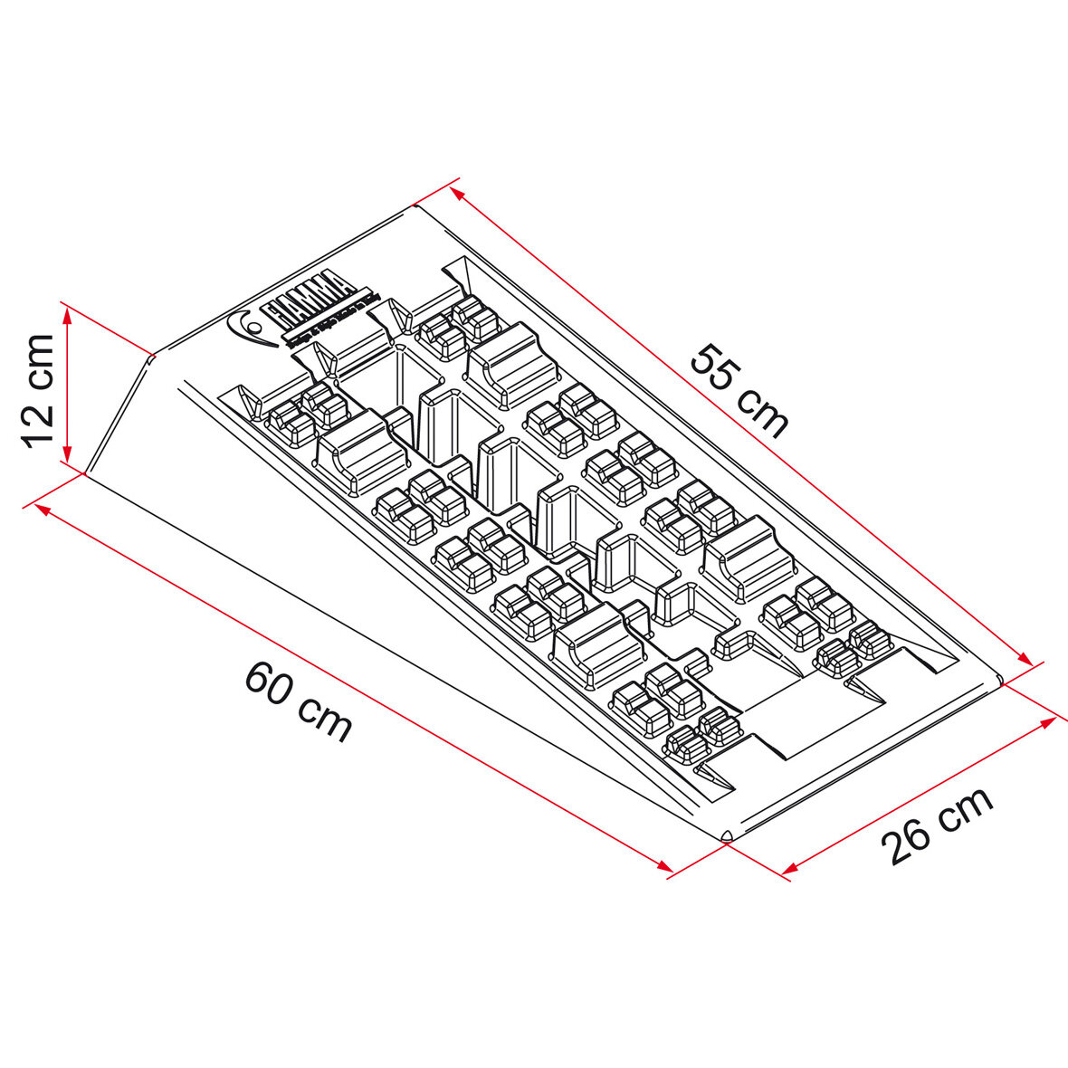 Auffahrkeil Level System, 60 cm, 12 cm Jumbo, 2er-Set