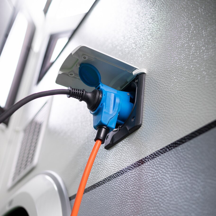 Verlängerungskabel Camping CEE-CEE/Schuko, 25 m orange