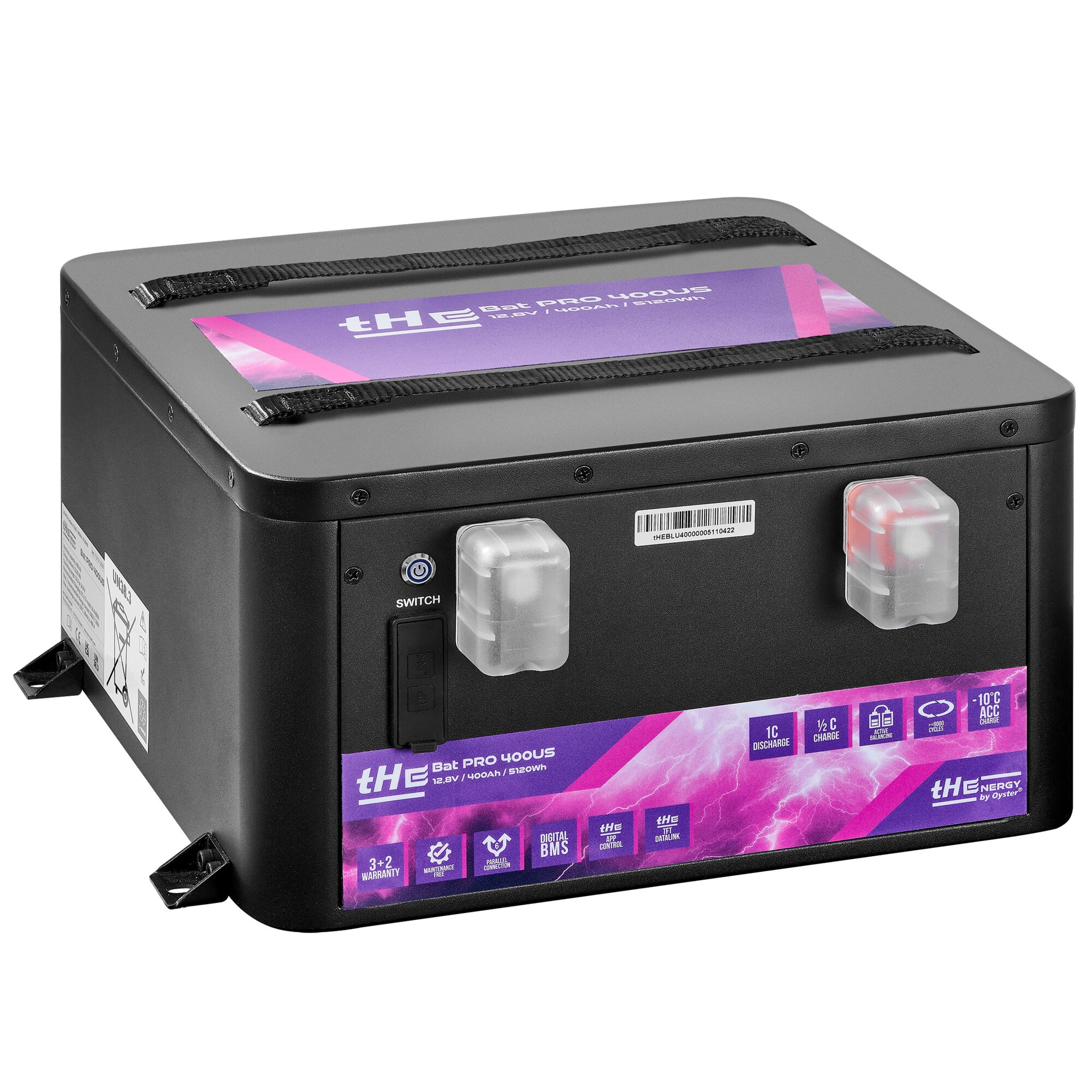 Lithium Batterie Premium LiFePO4 tHE BatPro 400 US, 12,8 V, 400 Ah