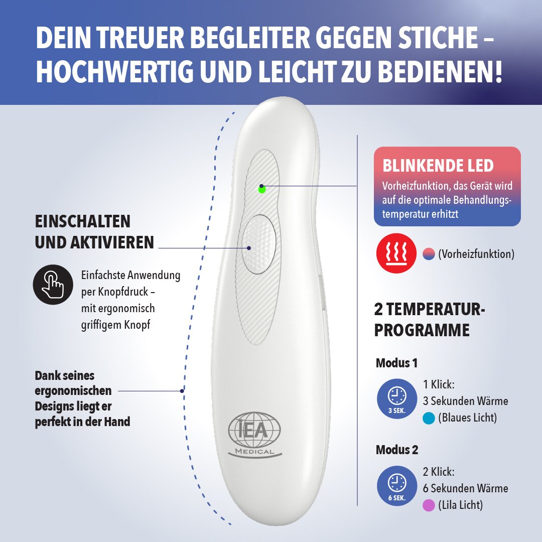 Insektenstichheiler mit Li-Ion Akku und USB-C