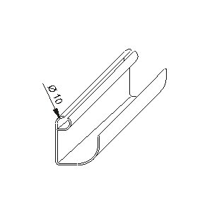Vorzeltregenrinne PVC, 260 cm