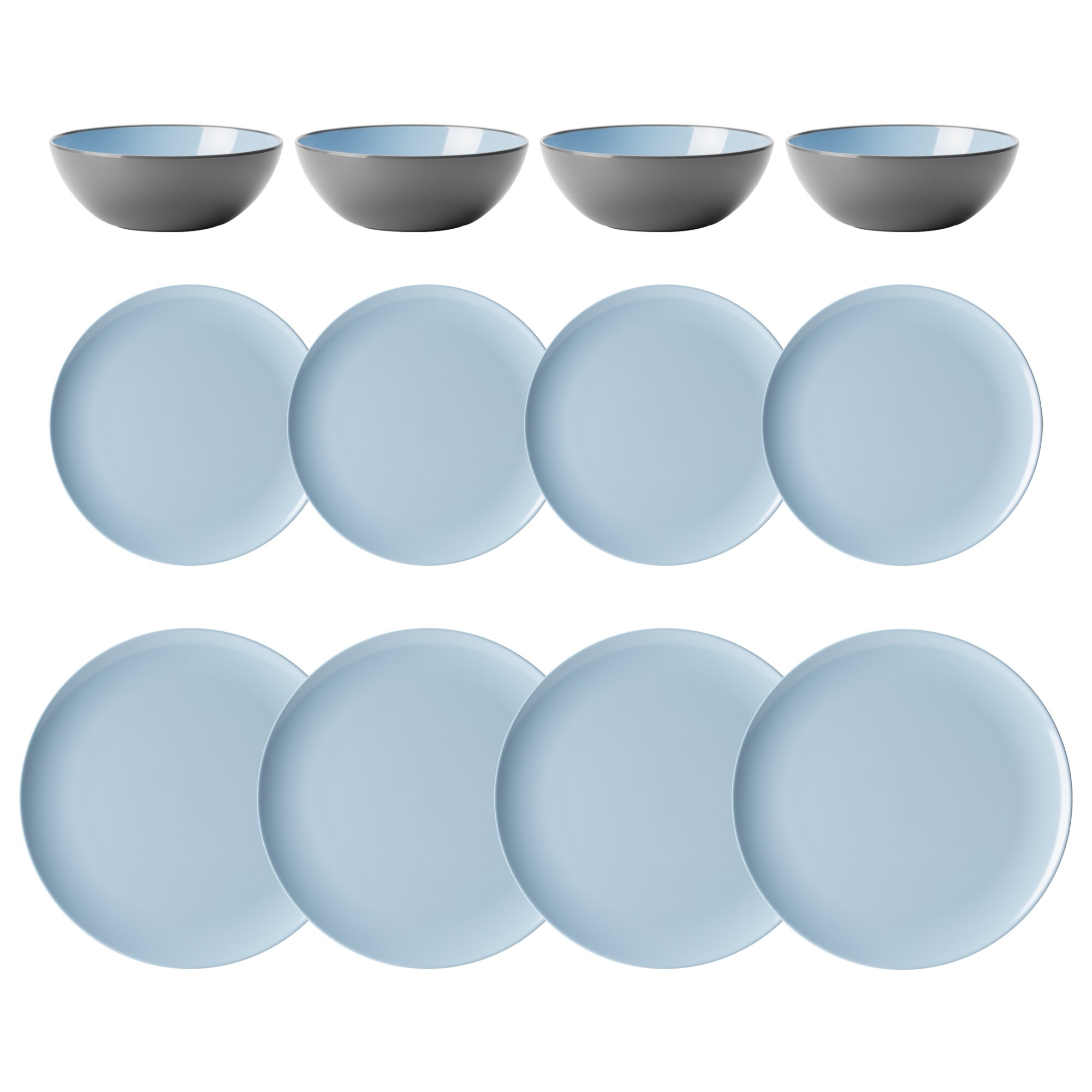 Geschirrset Vivid Line, hellblau