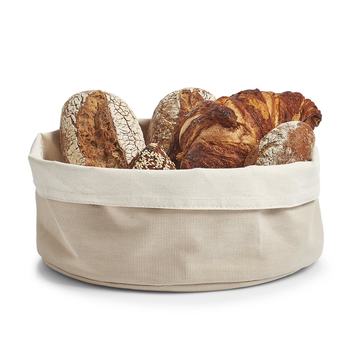 Brotbeutel rund, 25 cm beige