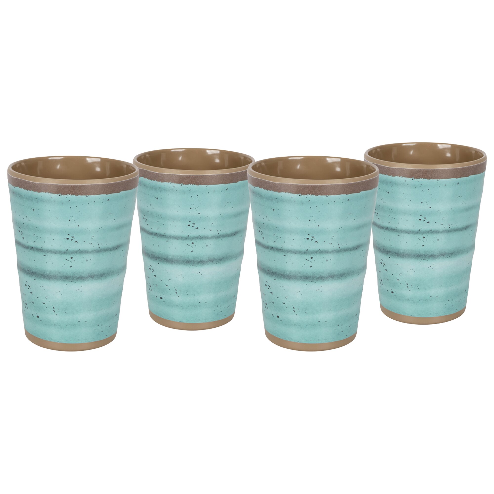 Trinkbecher Halo, 4-teilig, Aqua