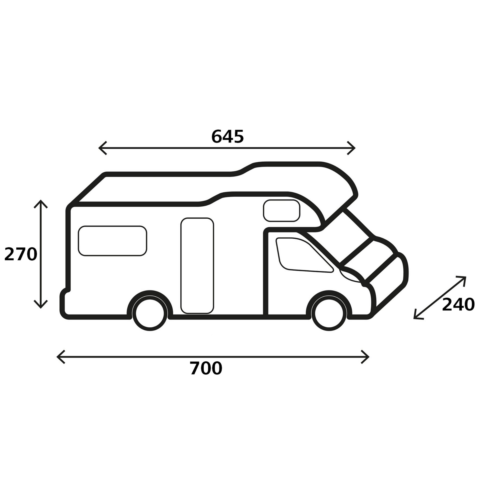 Reisemobil-Schutzhülle Design 12M, 700 cm, 650 cm