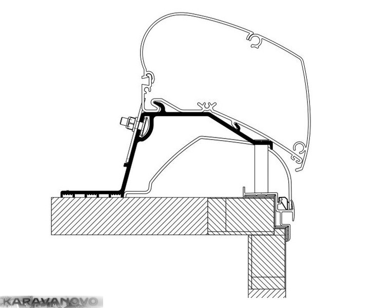 Adapter für Hobby-Wohnwagen ab Bj. 2014 zu Markisen Dometic Serie 2